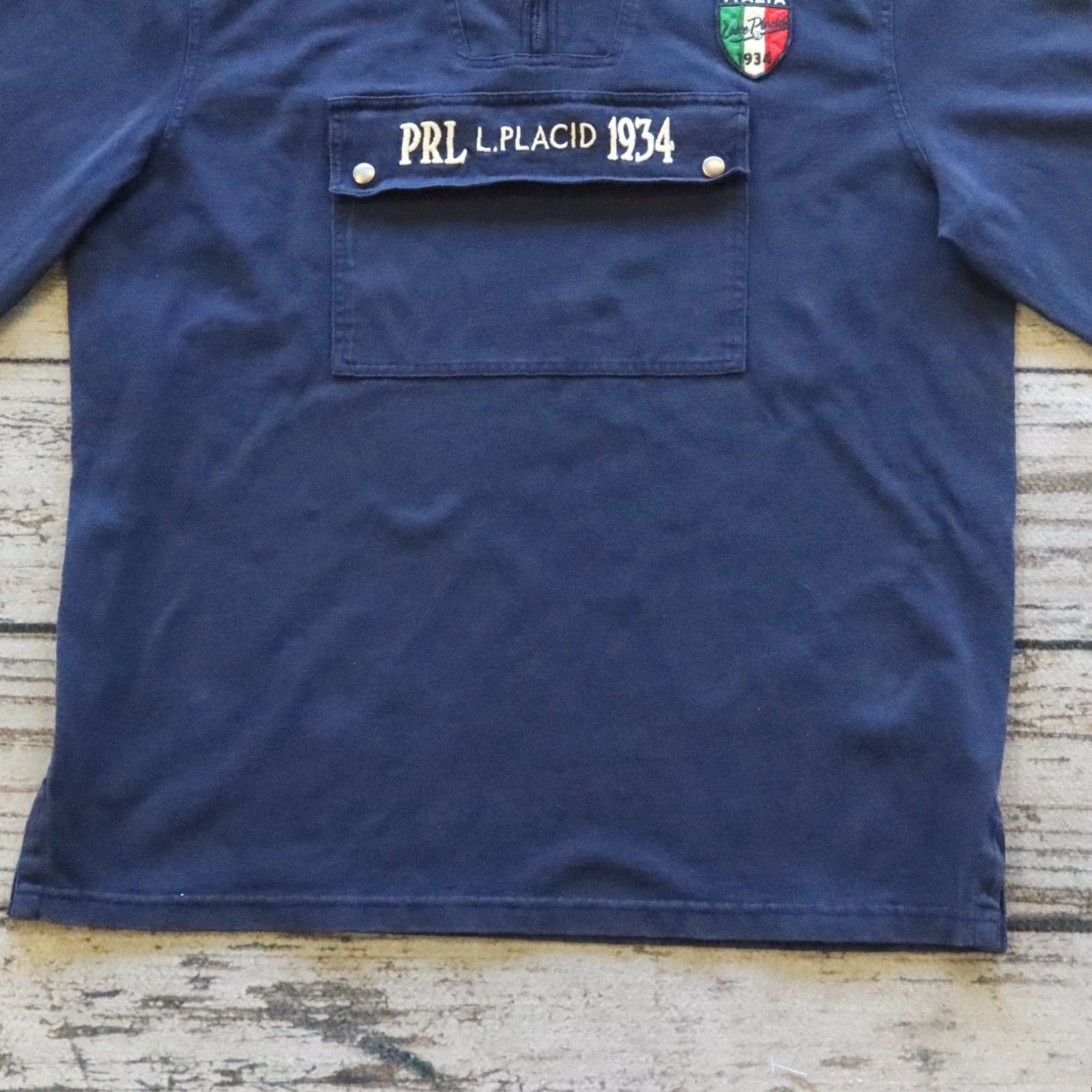 Polo Ralph Lauren VINTAGE Polo Ralph Lauren Italia Hoodie Sweatshirt Men L Blue Pullover 90s Size US L / EU 52-54 / 3 - 3 Thumbnail