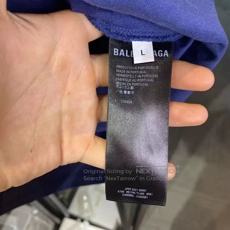 Balenciaga Balenciaga GAY lettering embroidery blue short sleeve, siz Size US L / EU 52-54 / 3 - 6 Thumbnail