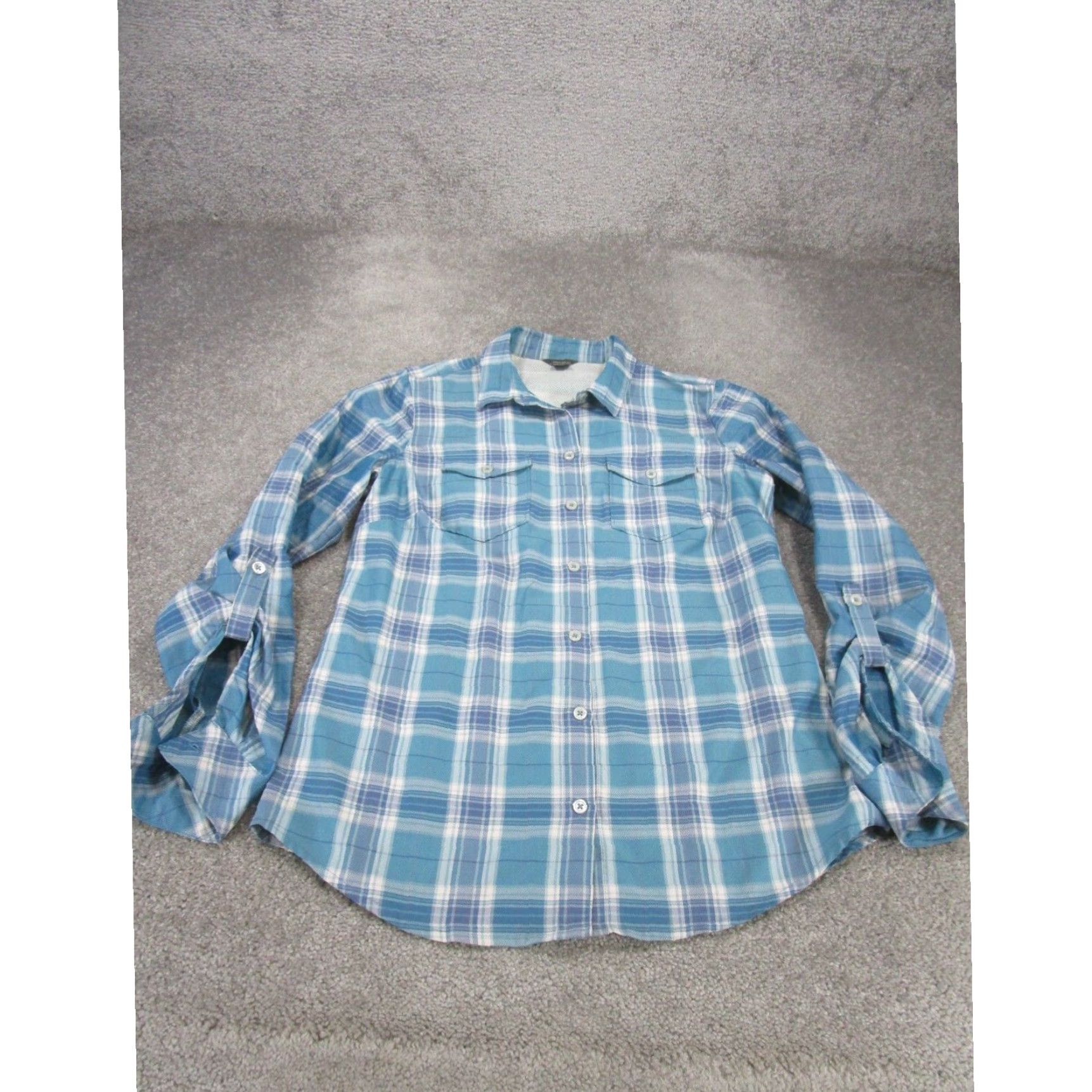 Eddie Bauer Eddie Bauer Womens Small Blue Plaid Shirt Button Up Hiking Lightweight Size S / US 4 / IT 40 - 1 Thumbnail