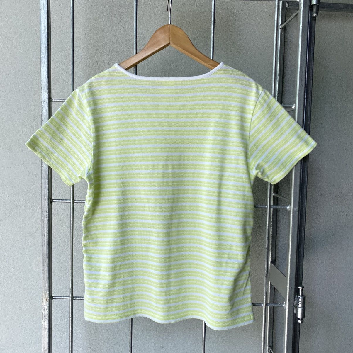 Courreges Courreges Lime Green Striped Short Sleeve Tee Size XS / US 0-2 / IT 36-38 - 2 Thumbnail