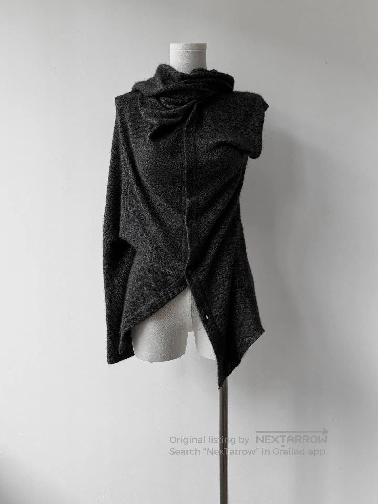 Yohji Yamamoto Yohji Yamamoto Y's Wool Asymmetric Cardigan. Size M / US 6-8 / IT 42-44 - 2 Thumbnail