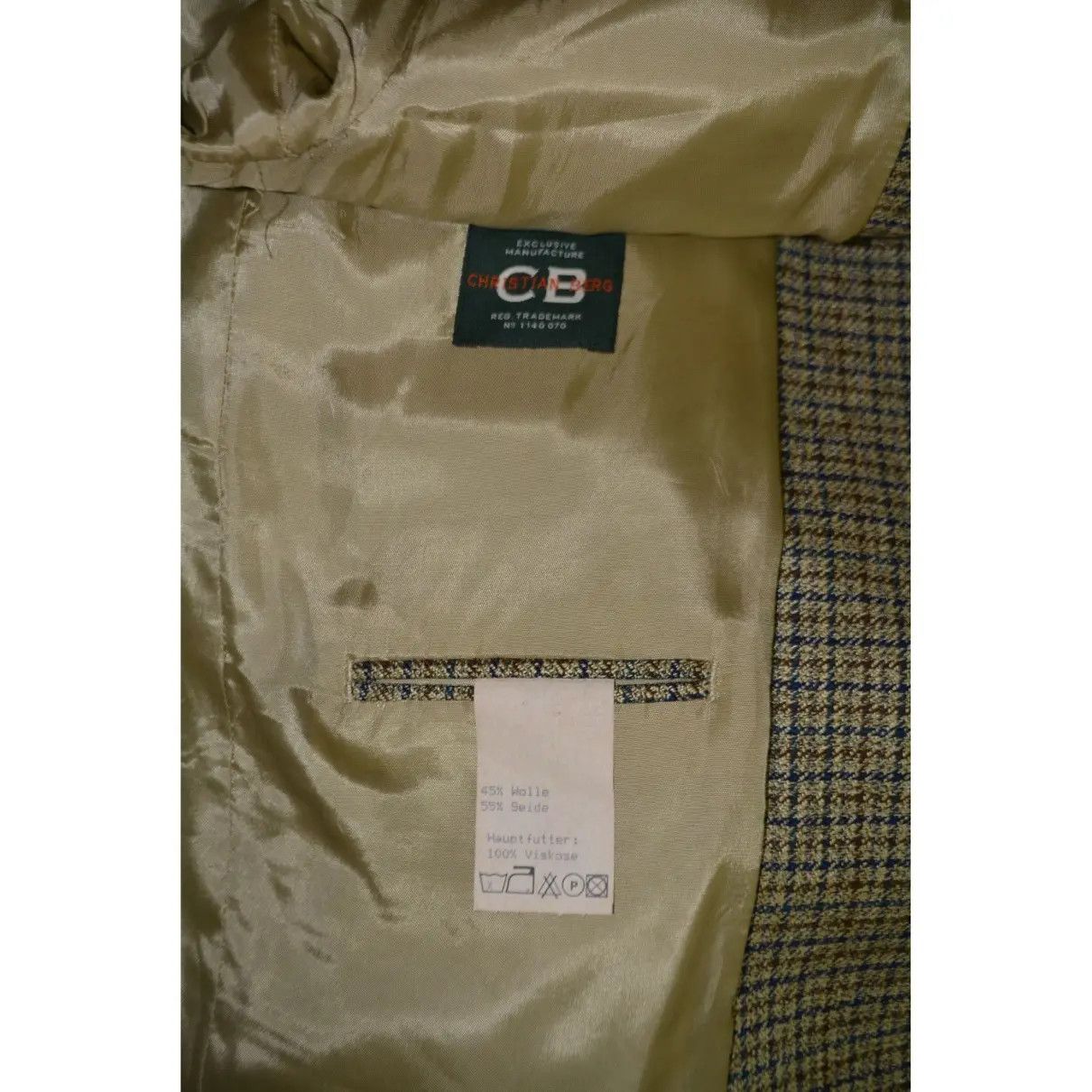 Designer × Vintage Vintage Christian Berg Blazer Size 42S US Silk Wool y56 Size 42S - 3 Thumbnail