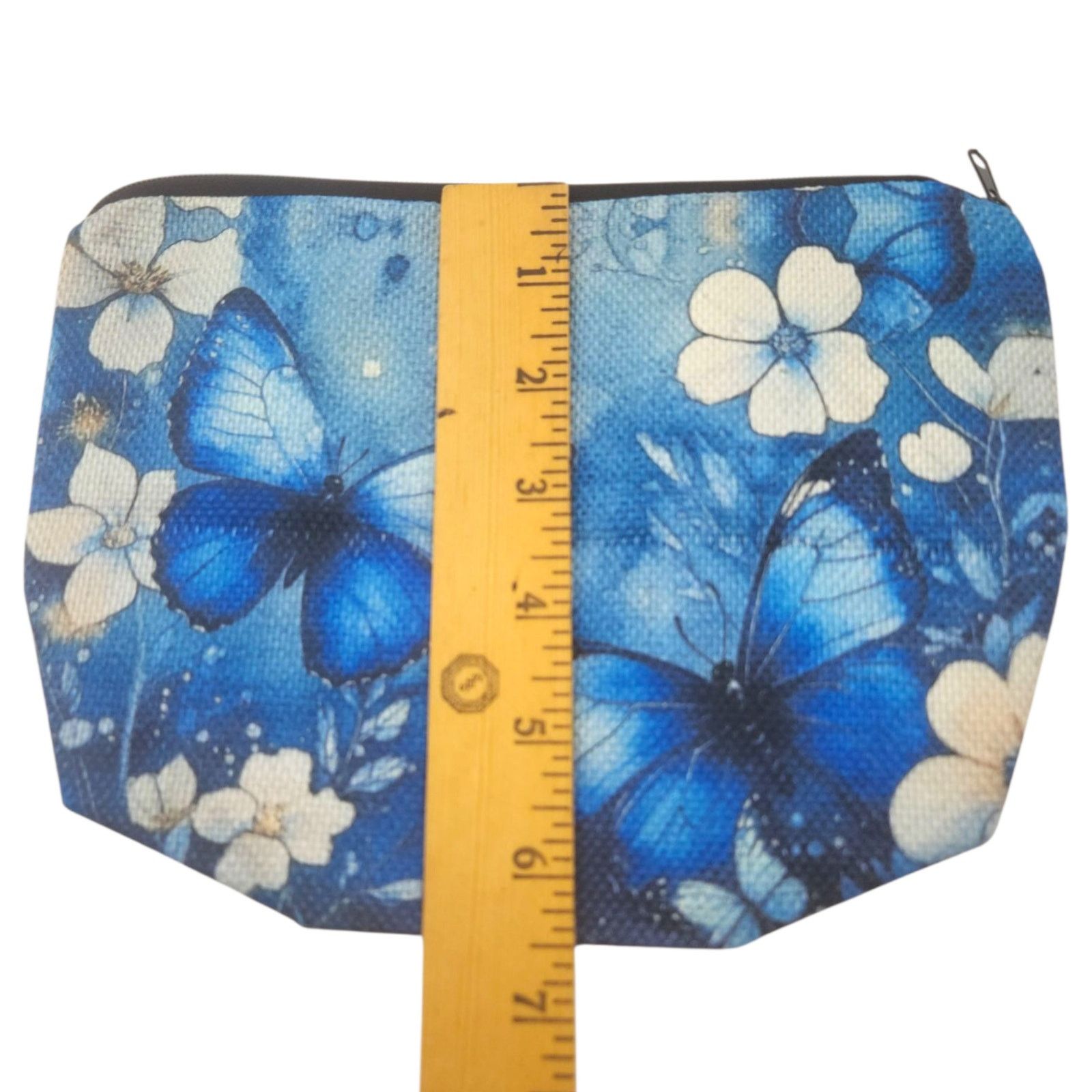 Other Blue Butterfly Floral Cosmetic Bag - Makeup Organizer Size ONE SIZE - 6 Thumbnail