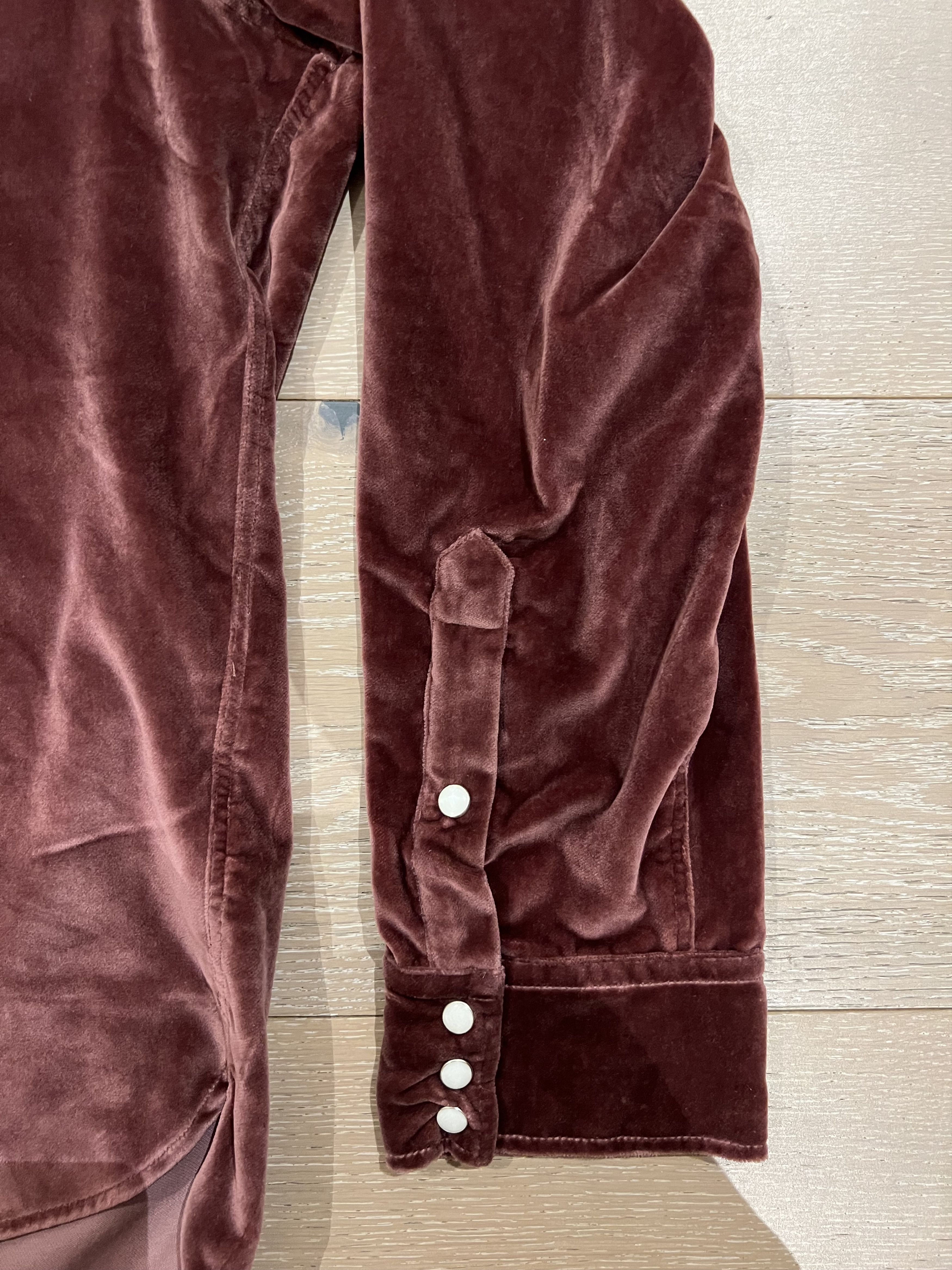 WYTHE 💚 Wythe Velvet Pearlsnap Shirt Plum Large NEW Size US L / EU 52-54 / 3 - 10 Thumbnail