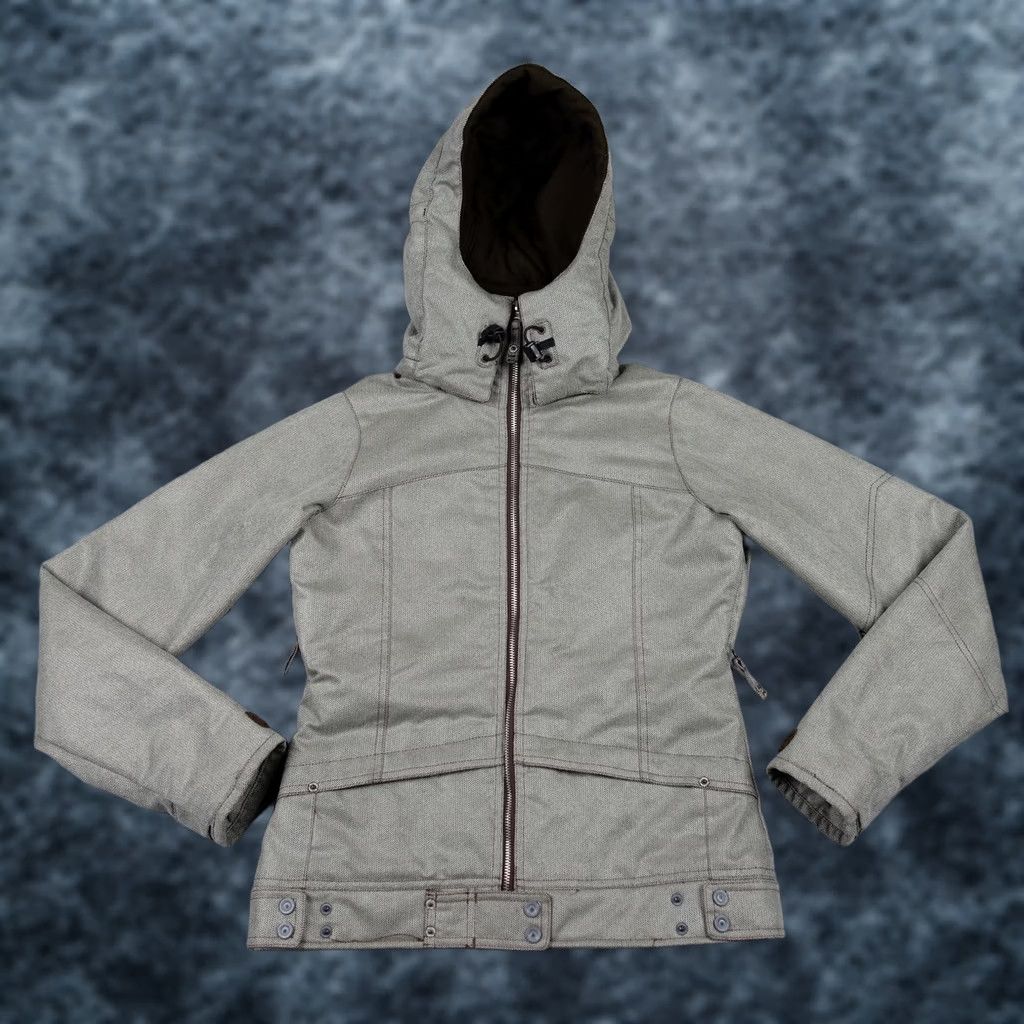 Billabong Billabong Pilot Jacket Womens XS Gray Herringbone Ski Jacket Waterproof Insulated Mid-Length Hooded Breatha Ble Size XS / US 0-2 / IT 36-38 - 1 Thumbnail