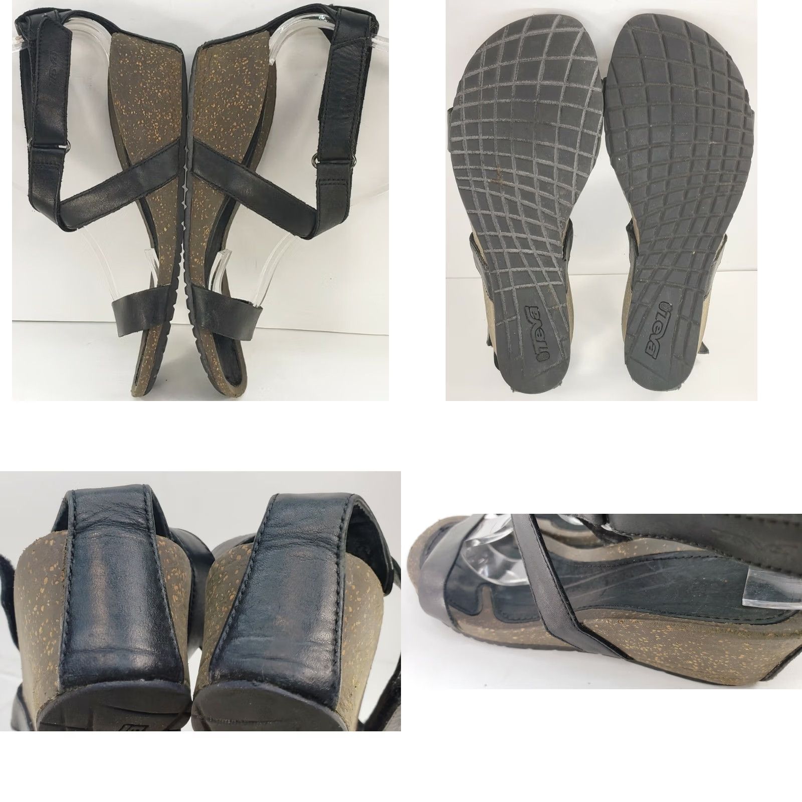 Teva Teva Cabrillo Black Leather Strap Wedge Sandals Women Size 9M EU 40 1007732 Size US 9 / IT 39 - 8 Thumbnail
