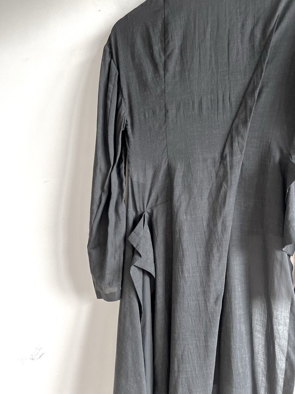 Yohji Yamamoto Yohji Yamamoto Femme - Tencel Asymmetric Long Shirt Jacket Size S / US 4 / IT 40 - 7 Thumbnail