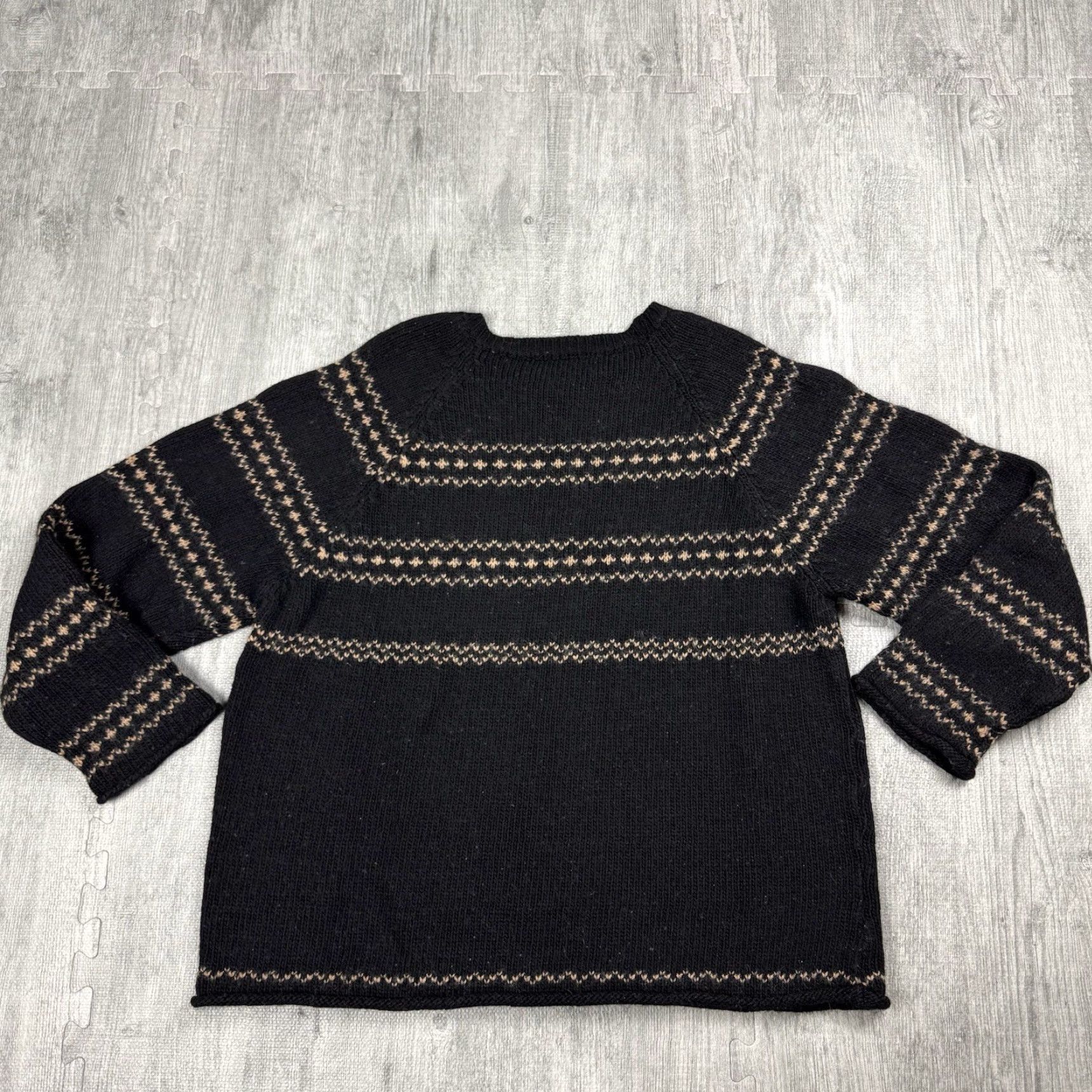 Vintage VINTAGE Noba Wool Blend Striped Raglan Sweater Men Large 90s Nordic Crew Neck Fall Winter Size US L / EU 52-54 / 3 - 5 Thumbnail