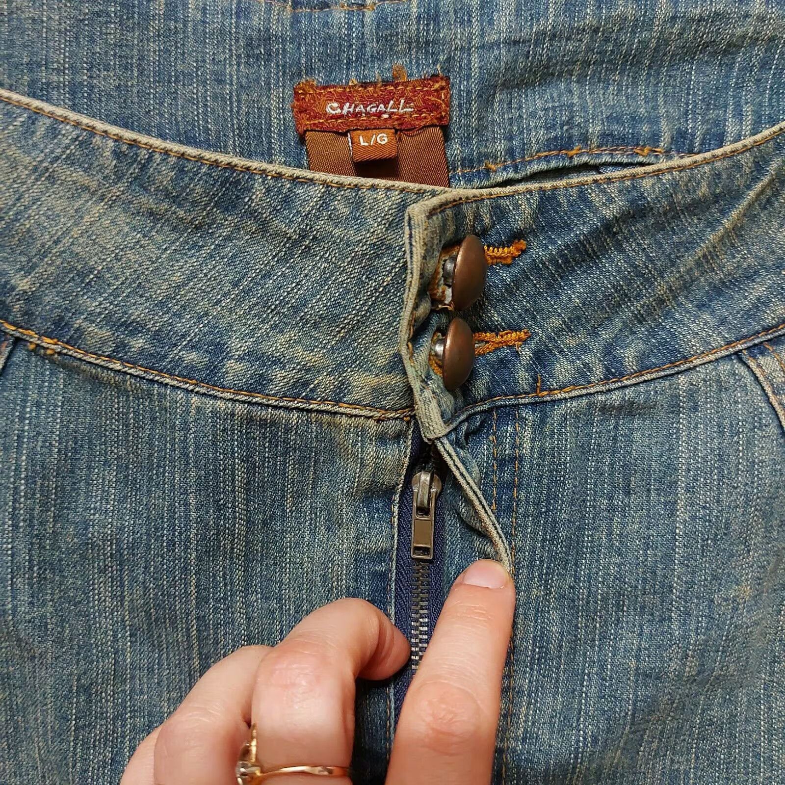 Vintage Vintage Jeans Denim L Floral Patched Beaded Inseam 23.5 Size 30" / US 8 / IT 44 - 3 Thumbnail