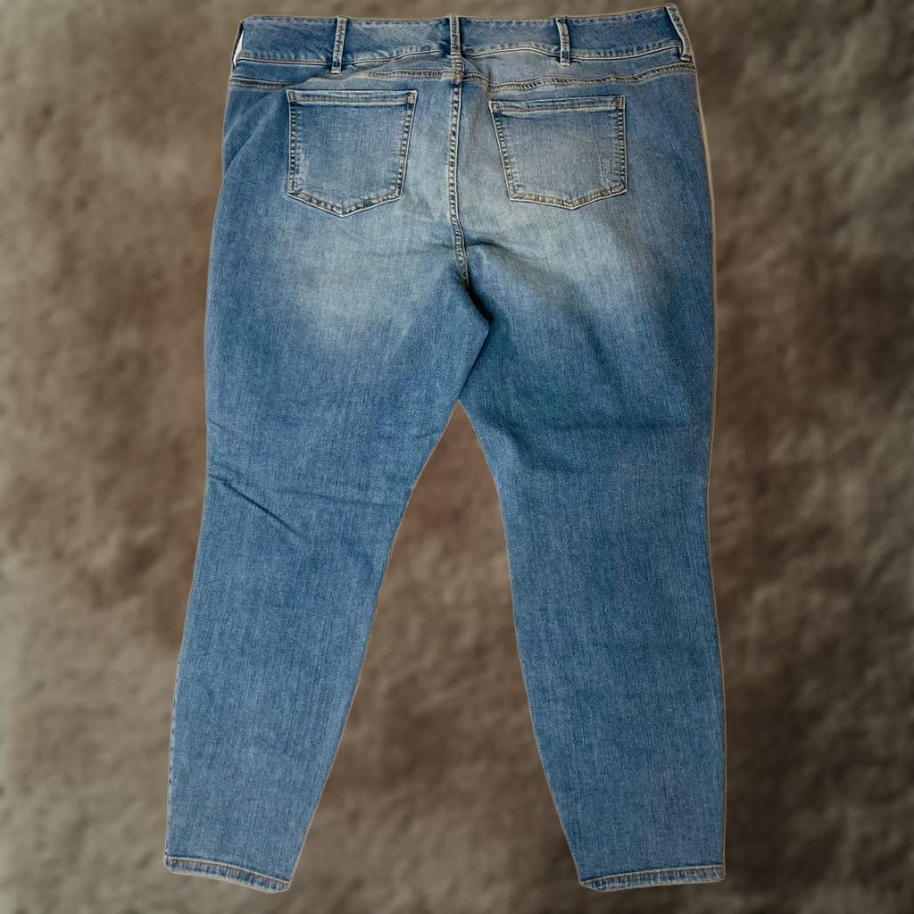 Torrid Torrid Premium Destroyed Jegging Jeans Light Wash Blue Denim Size 24 R Size 42" / US 20 - 1 Thumbnail