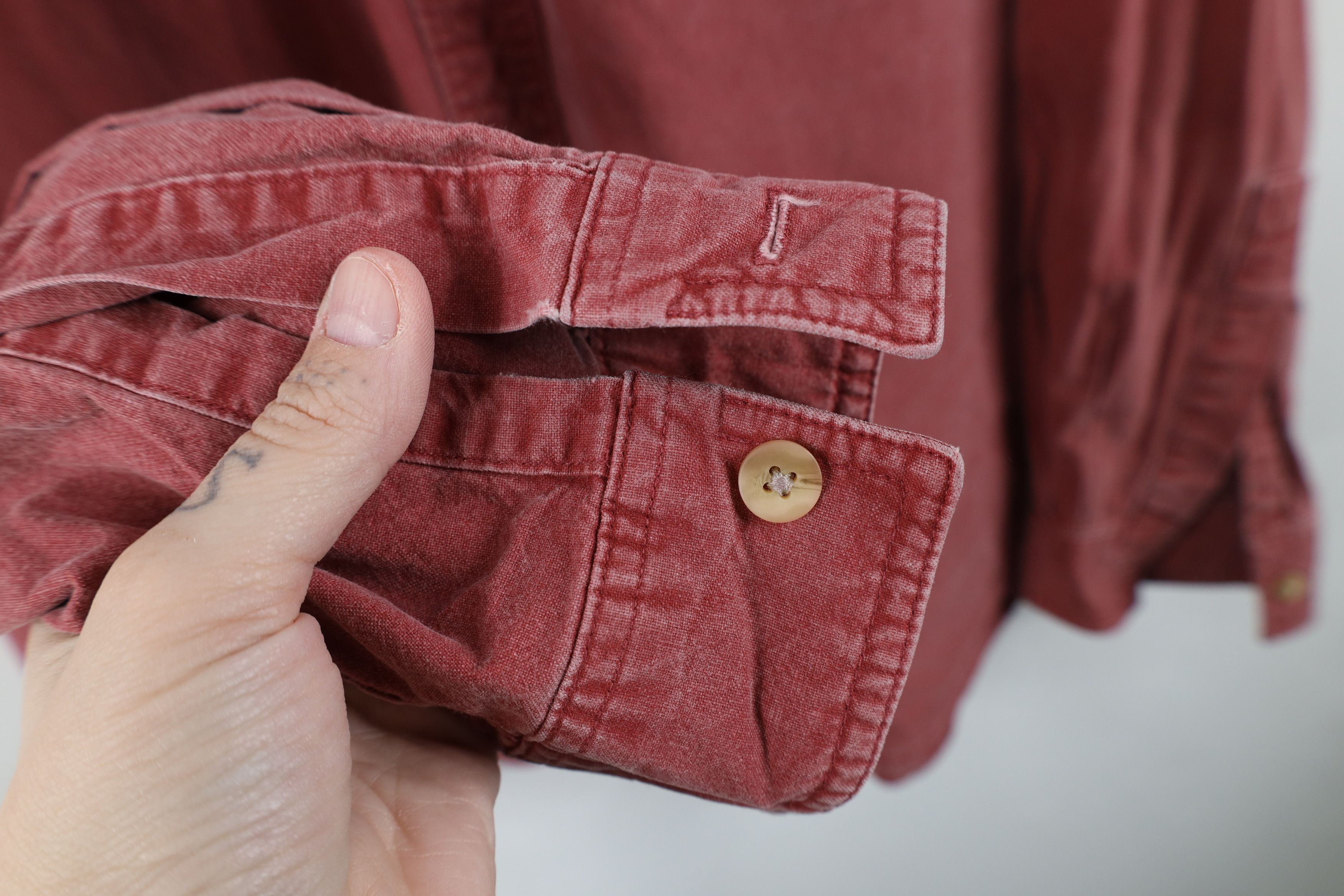 L.L. Bean Vintage 90s LL Bean Collared Button Shirt Red Cotton Size US XXL / EU 58 / 5 - 5 Thumbnail