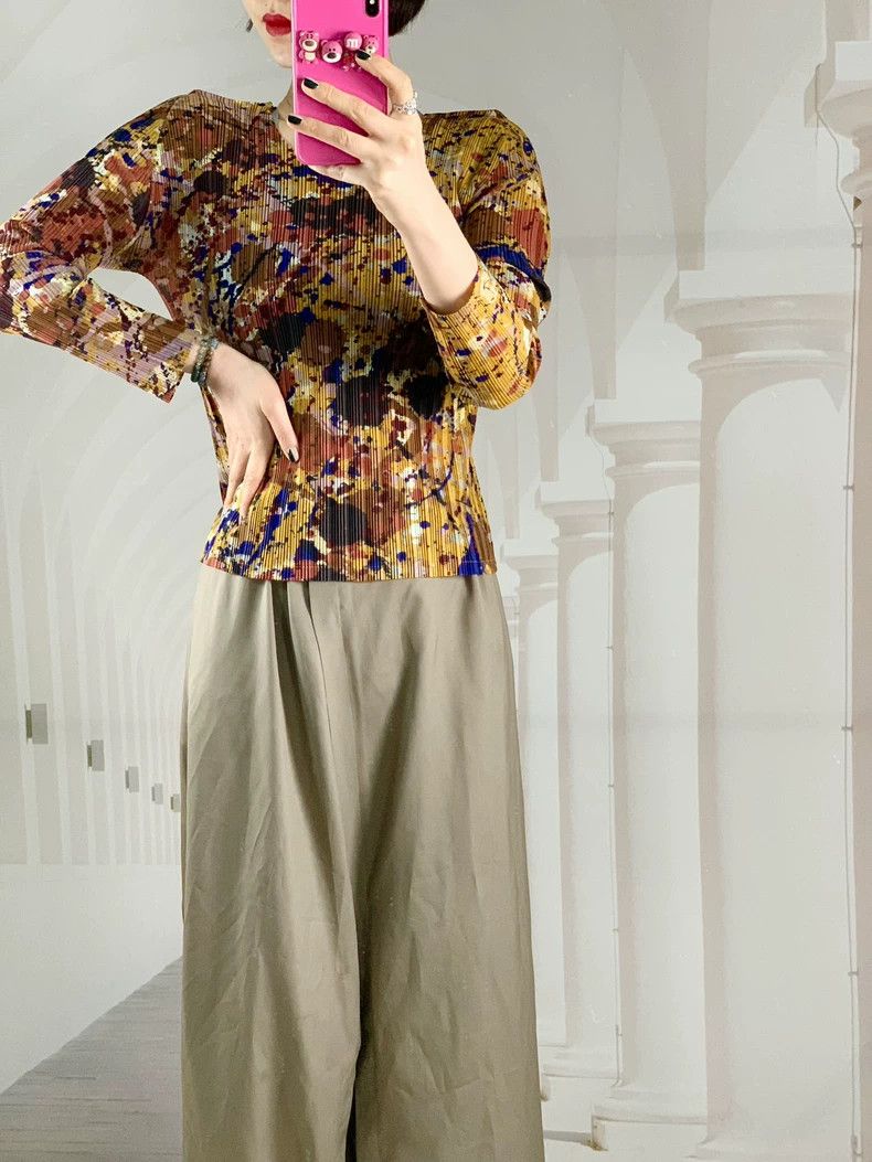 Issey Miyake Issey Miyake PP Pleated Paint Splatter Top - dmc Size US M / EU 48-50 / 2 - 1 Thumbnail
