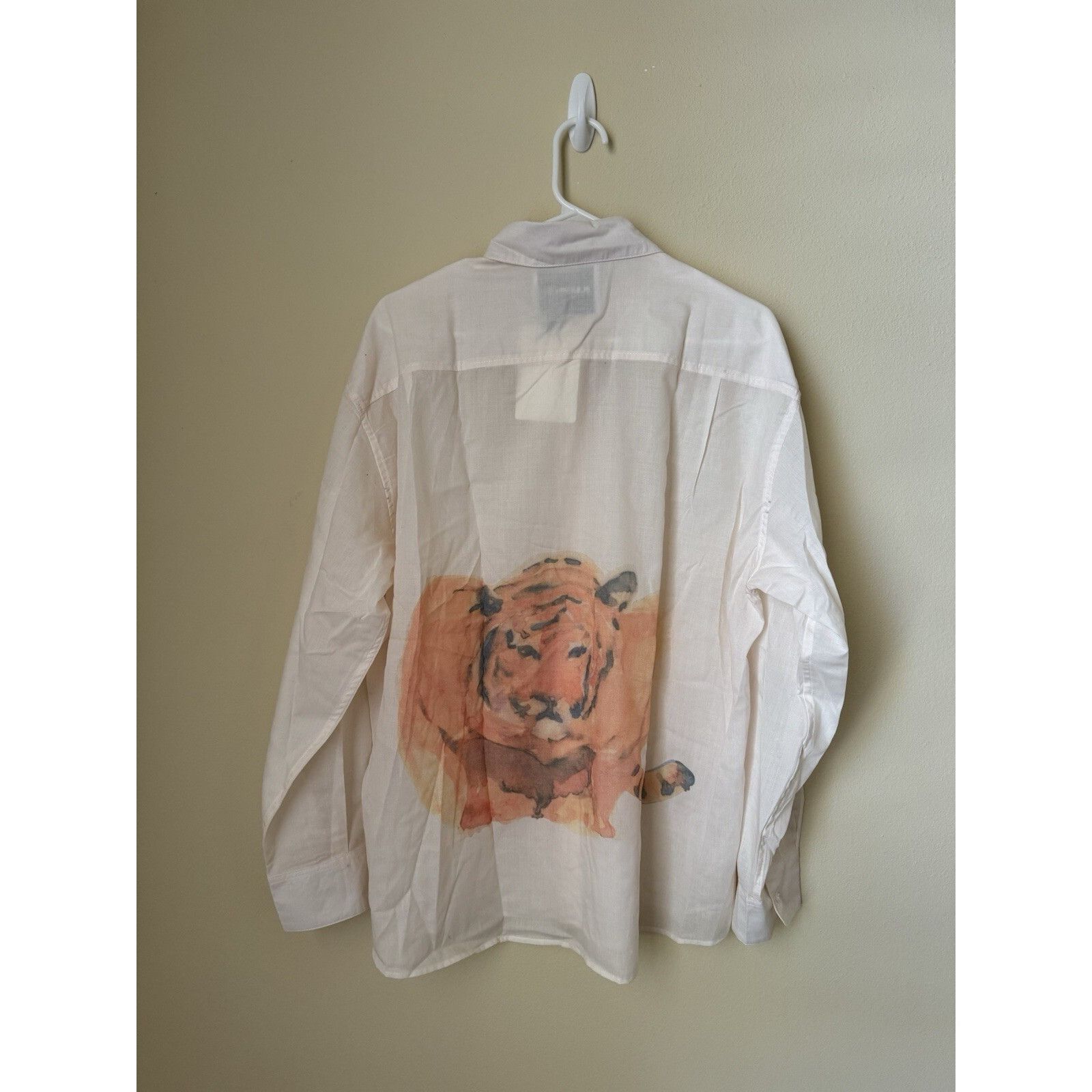 Jil Sander Jil Sander New Tiger Button Up Shirt Long Sleeve Off White X Size US XL / EU 56 / 4 - 1 Thumbnail