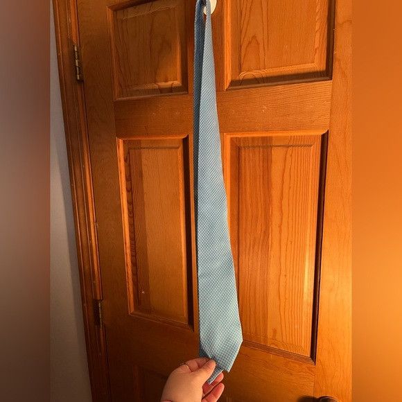 Isaia Isaia neck Tie 7 fold 100% silk blue and white handmade IT Size ONE SIZE - 1 Thumbnail