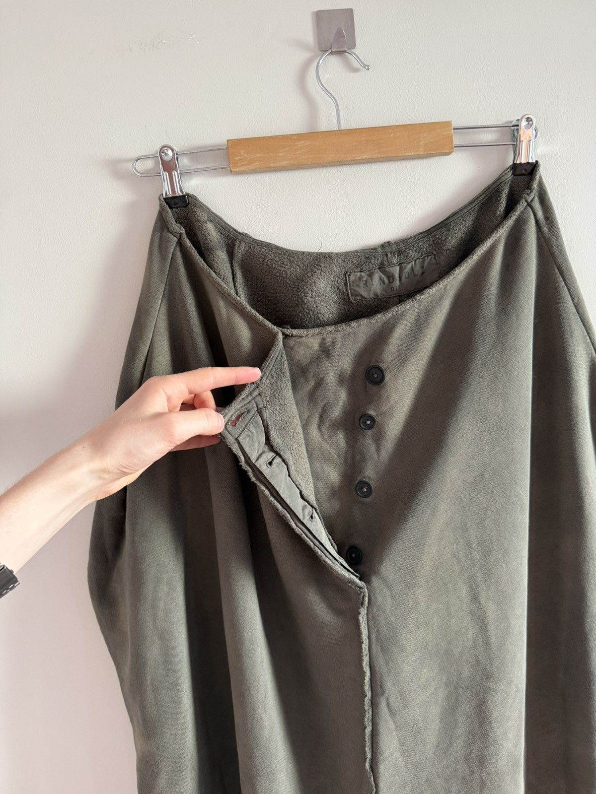 Rundholz Rundholz Dip Asymmetric Skirt Distressed Olive Size 30" / US 8 / IT 44 - 4 Thumbnail