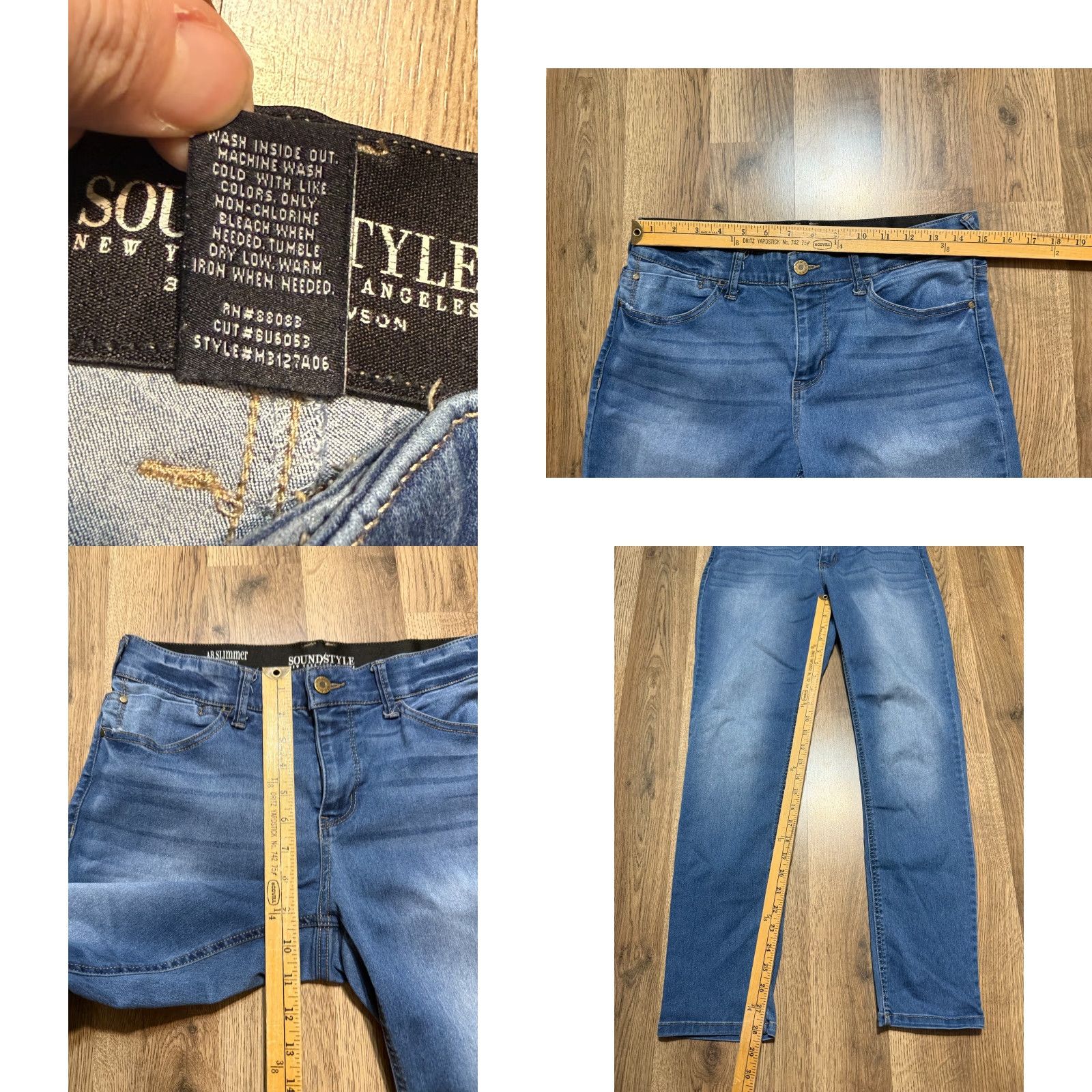 Vintage Soundstyle Jeans Women’s 10 Blue Denim AB Slimmer Skinny Jeans Jeans Soundstyle AB Slimmer 5-Pocket Womens Regular Inseam 28.5 in Size 32" / US 10 / IT 46 - 8 Thumbnail