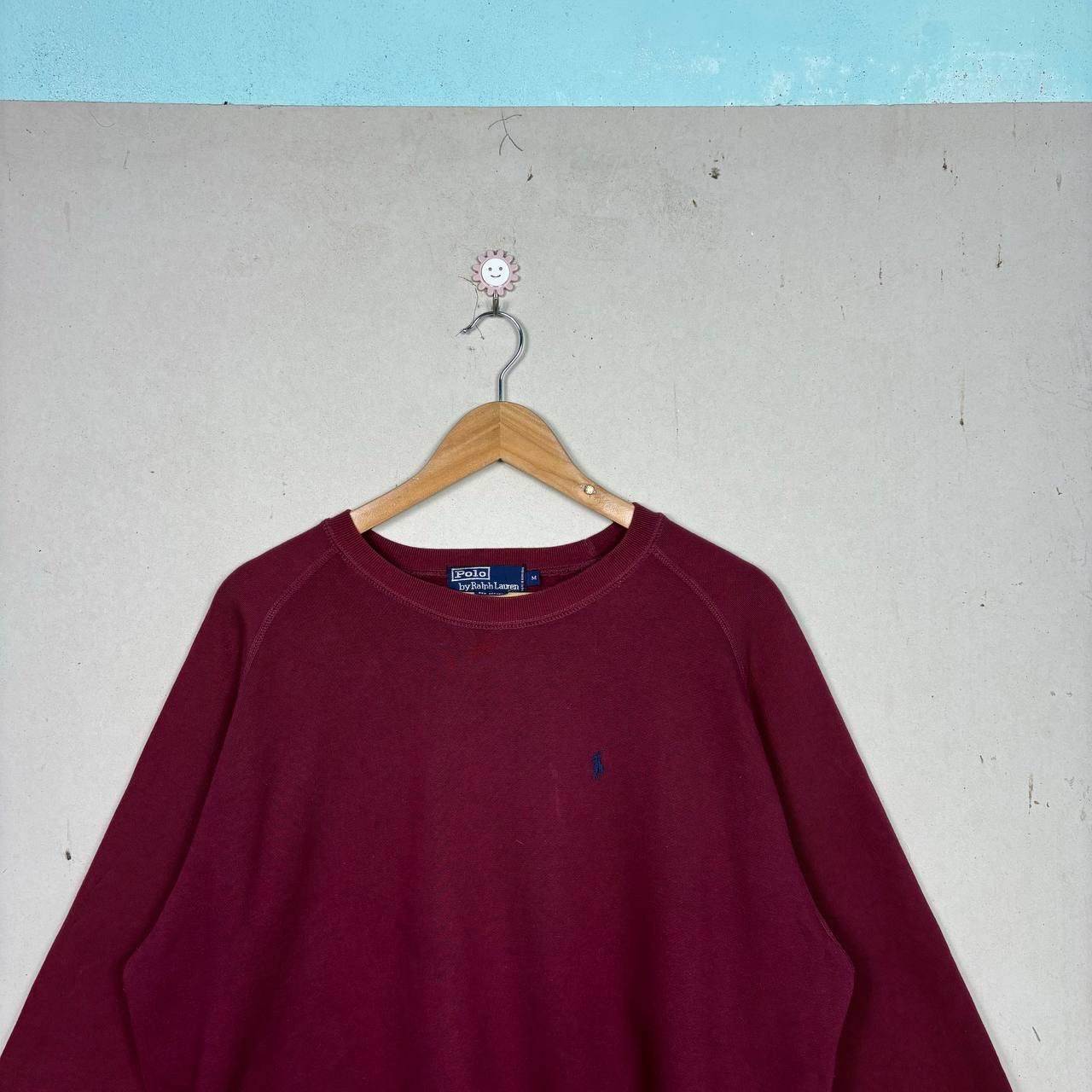 Polo Ralph Lauren Vintage 90s Polo Ralph Lauren Maroon Raglan Sweatshirt M Size US M / EU 48-50 / 2 - 3 Thumbnail