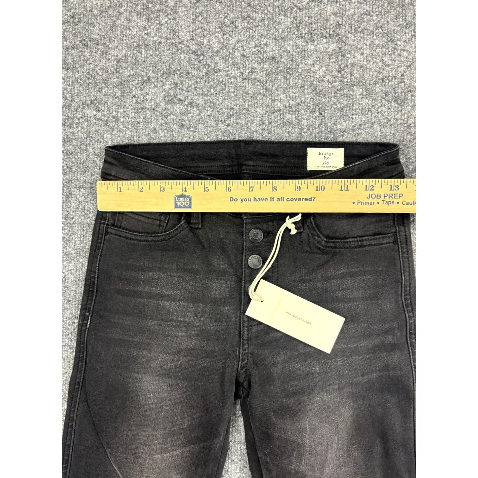Denime Bridge by Gly Womens Mid Rise Ankle Skinny Jeans 25 Charcoal Wash Denim Slim Stretch Pockets 5-Pocket Size 42" / US 20 - 3 Thumbnail