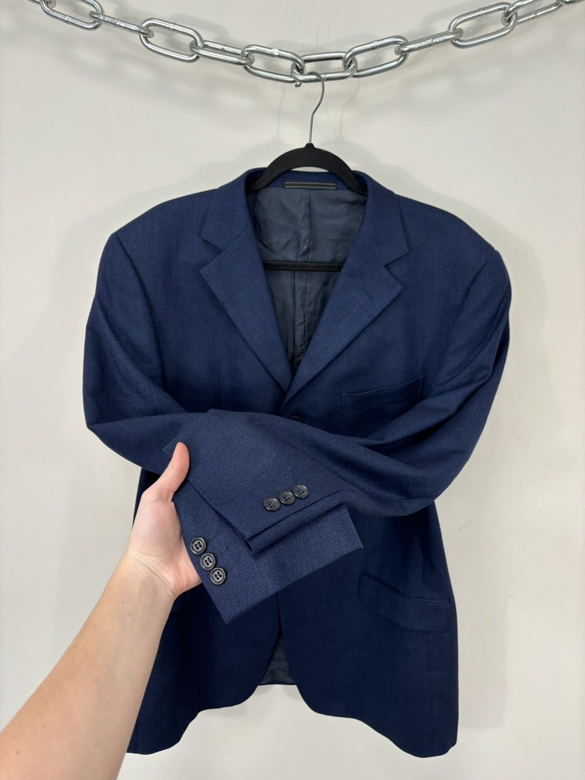 Ermenegildo Zegna Ermenegildo Zegna Soft Blue 3-Buttons Wool Blazer Jacket Size 44R - 11 Thumbnail