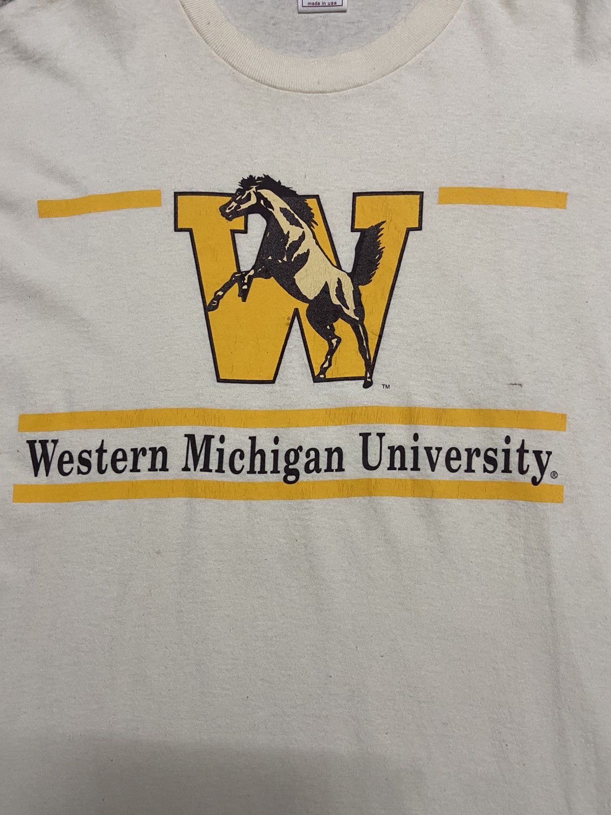 Vintage Vintage 90s Western Michigan University Single Stitch Tee Size US XL / EU 56 / 4 - 2 Thumbnail