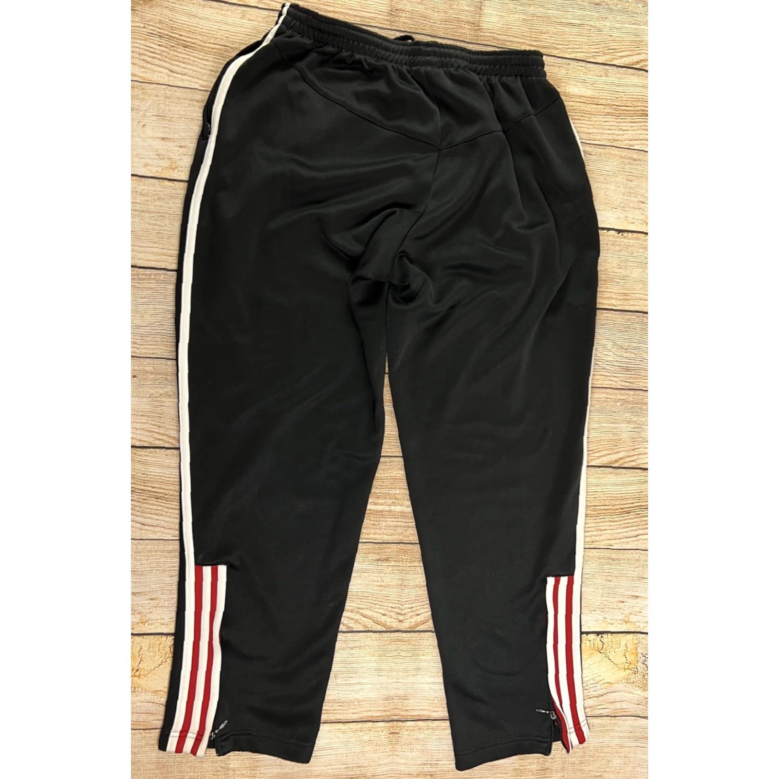 Adidas VINTAGE Adidas Y2K Track Pants Men L Red Black White Ankle Zipper Sweatpants Gym & Training Size US 33 - 4 Thumbnail