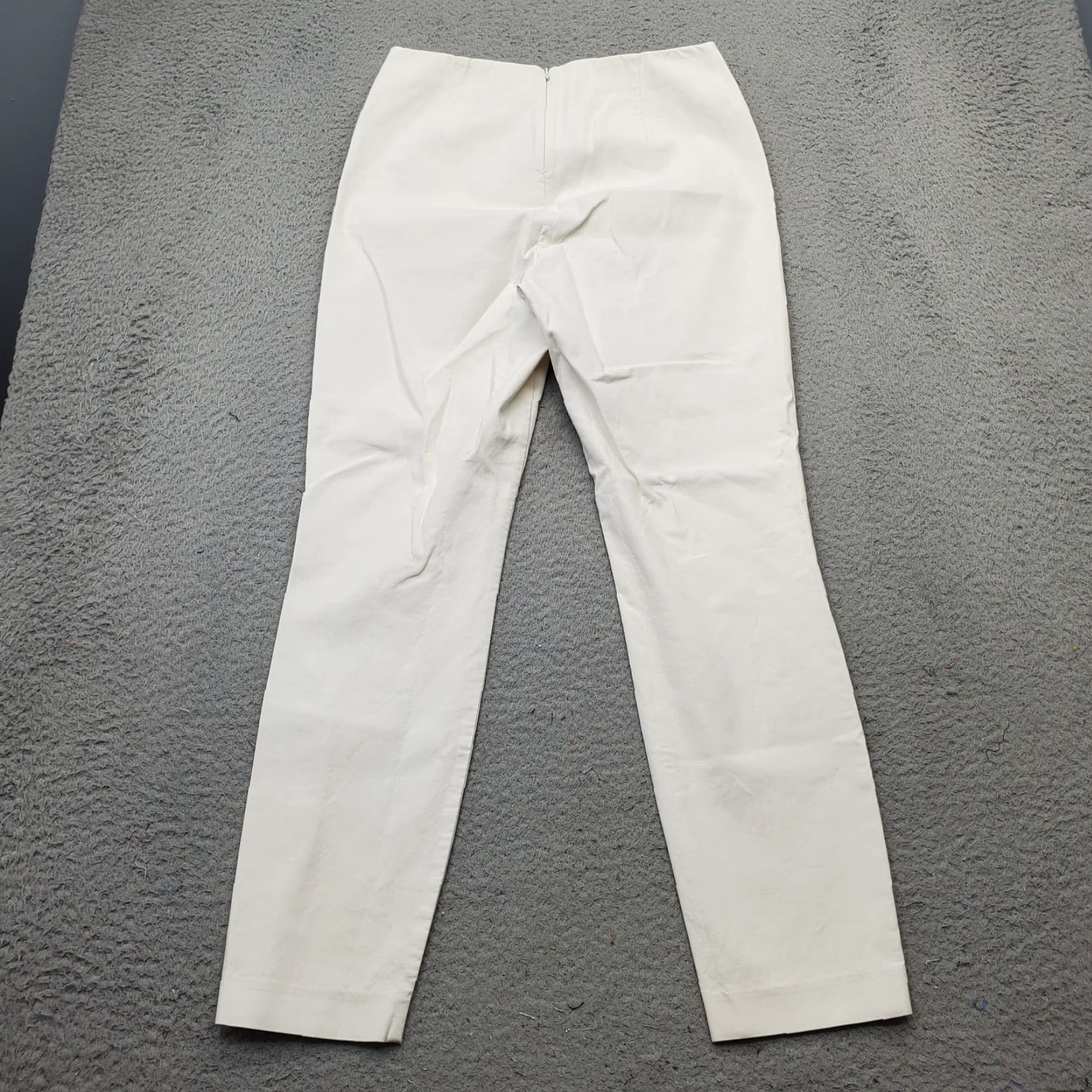 Rag & Bone Rag & Bone White Stretch Ankle Pants Womens Size 6 Flat Front Straight Back Zip 26 Inseam Size 28" / US 6 / IT 42 - 2 Thumbnail