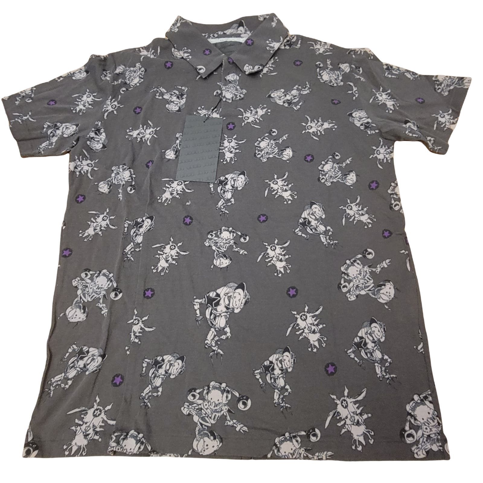 image of Vintage Jojo's Bizarre Adventure Part 7 Tusk Polo T-Shirt in Black, Men's (Size Medium)