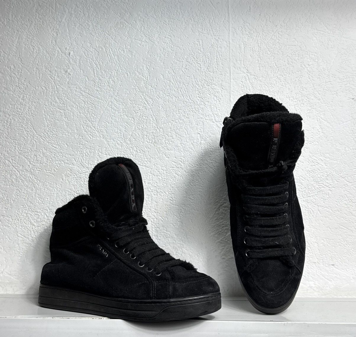 Prada Prada Suede Women’s Luxury High Top Sneakers Boots Size 38 Size US 7.5 / IT 37.5 - 1 Thumbnail