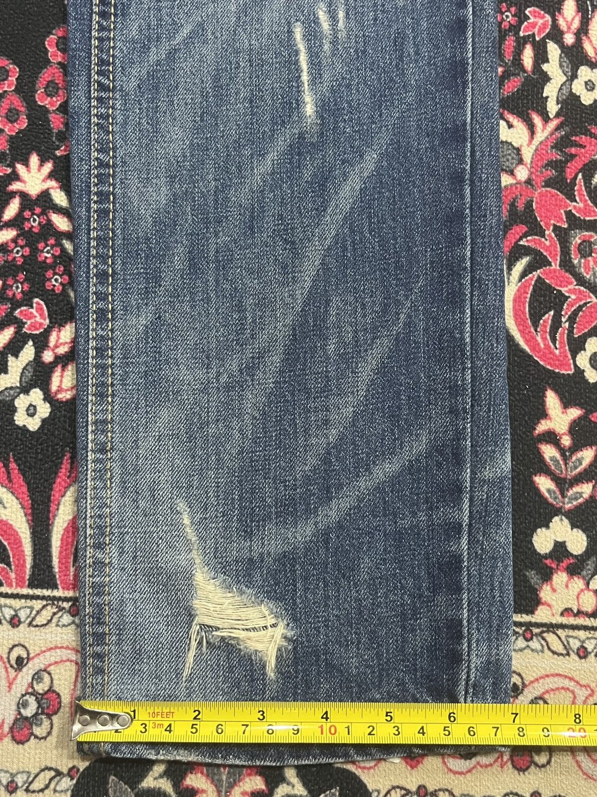 Hysteric Glamour Vintage Lolita “Doodles Skull” Distressed Blue Washed Jeans Size US 32 / EU 48 - 20 Thumbnail