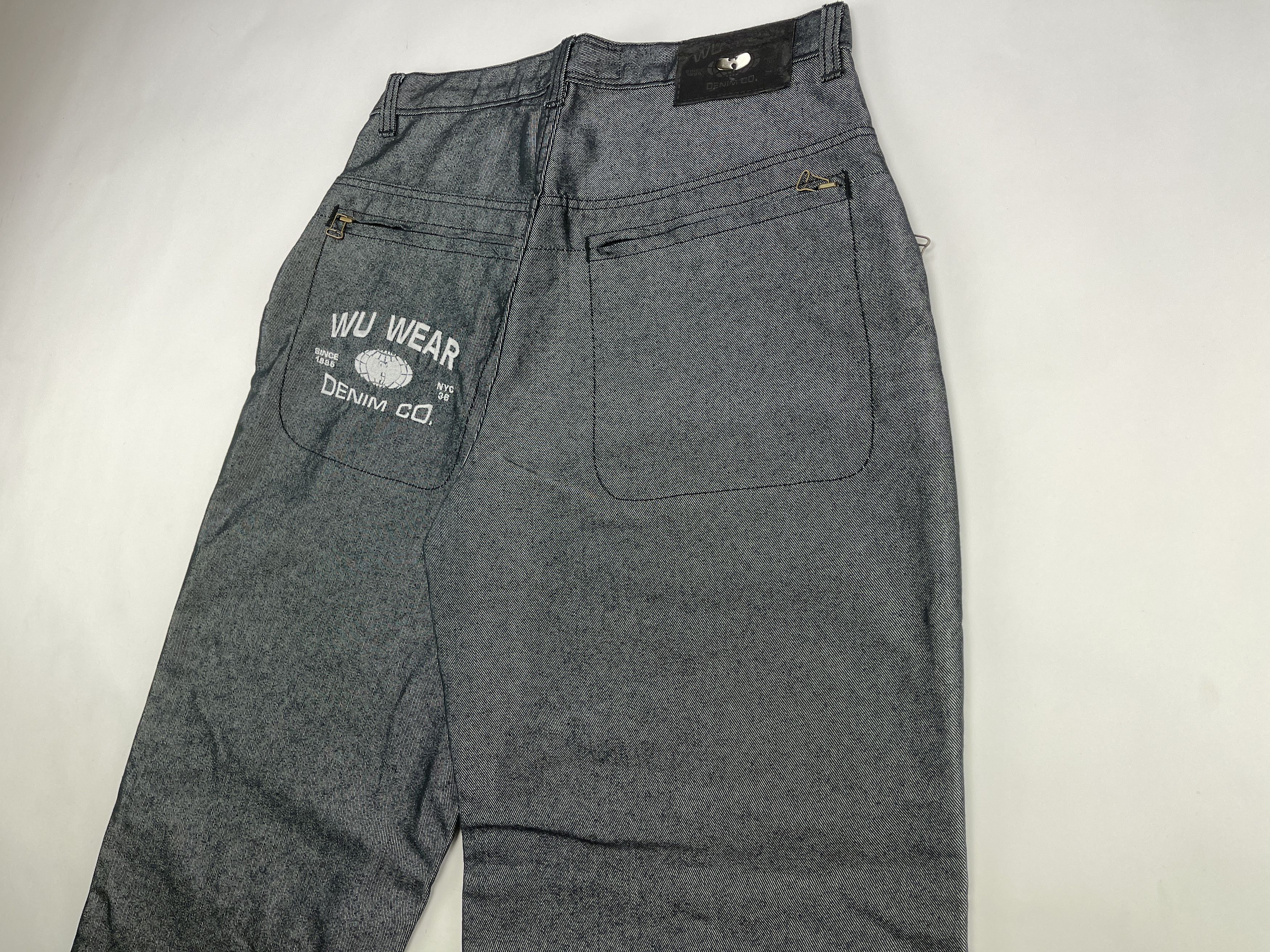 Wu-Tang Clan WU WEAR jeans, shiny gray silver metallic vintage hip hop 32 Size US 32 / EU 48 - 6 Thumbnail