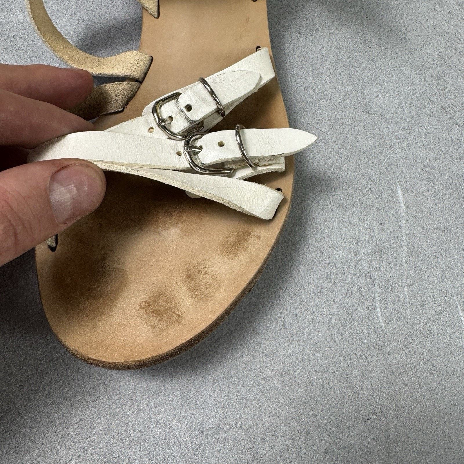 Balenciaga Balenciaga Bickle White Leather Gladiator Ankle Sandals 37 Size US 7 / IT 37 - 18 Thumbnail