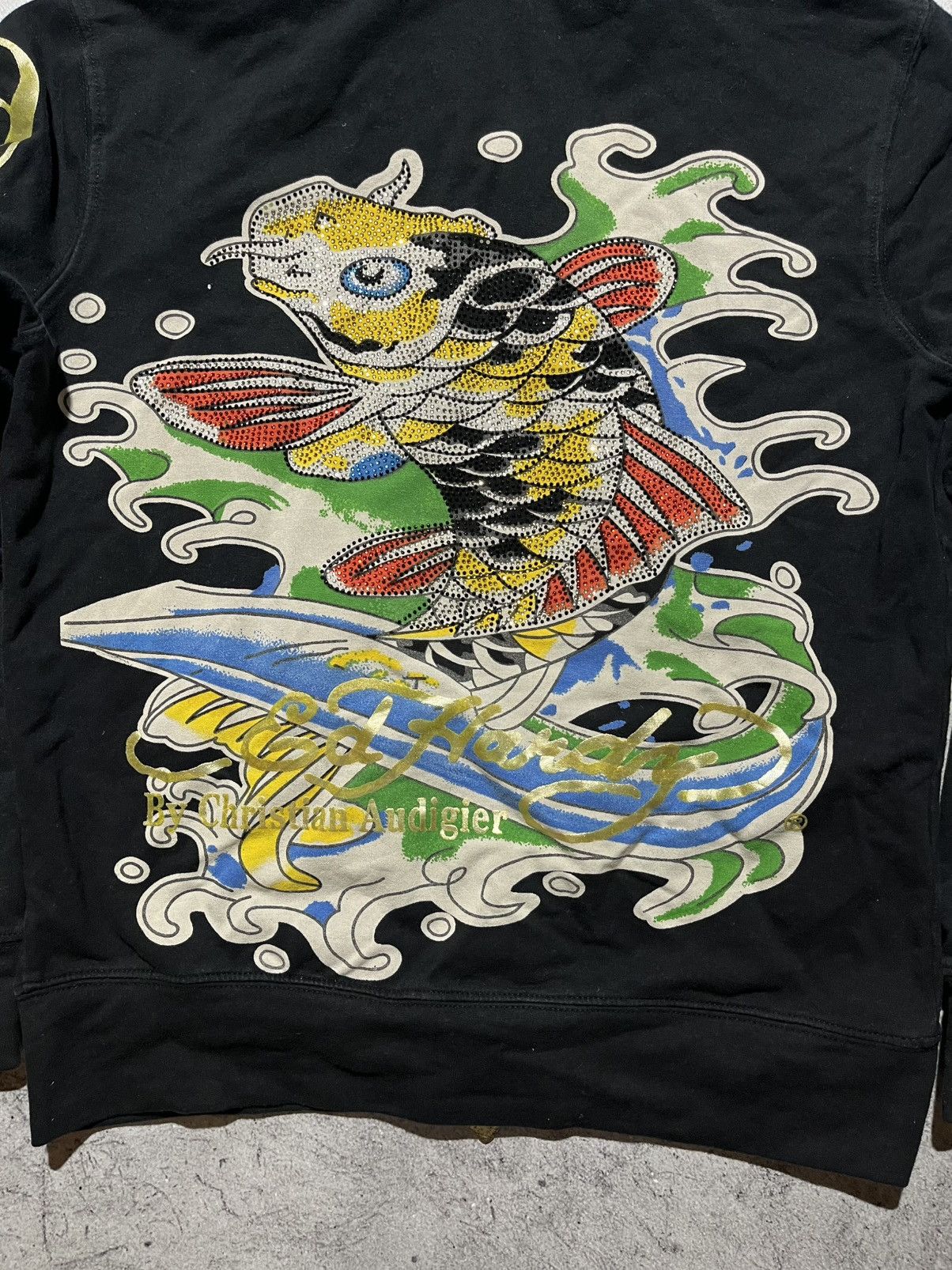 Ed Hardy Ed Hardy by Christian Audigier Zip Hoodie Black Eagle Print Size US XL / EU 56 / 4 - 3 Thumbnail