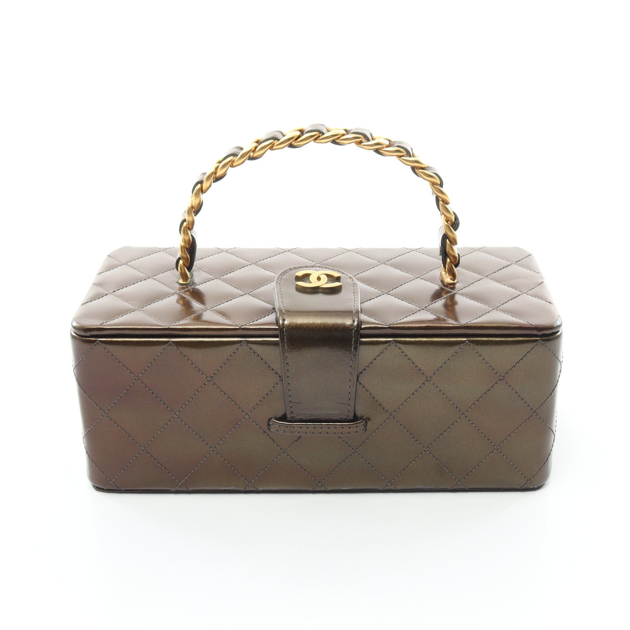 image of Chanel Matelasse Vanity Bag Handbag Leather Bronze Gold Hardware, Women's
