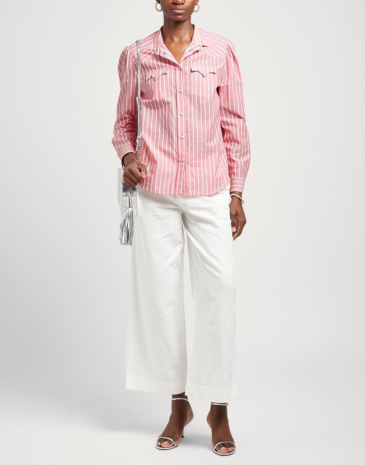 Etro Etro Pink Button Shirt White Stripes Western Style Size: 44 Size M / US 6-8 / IT 42-44 - 2 Thumbnail