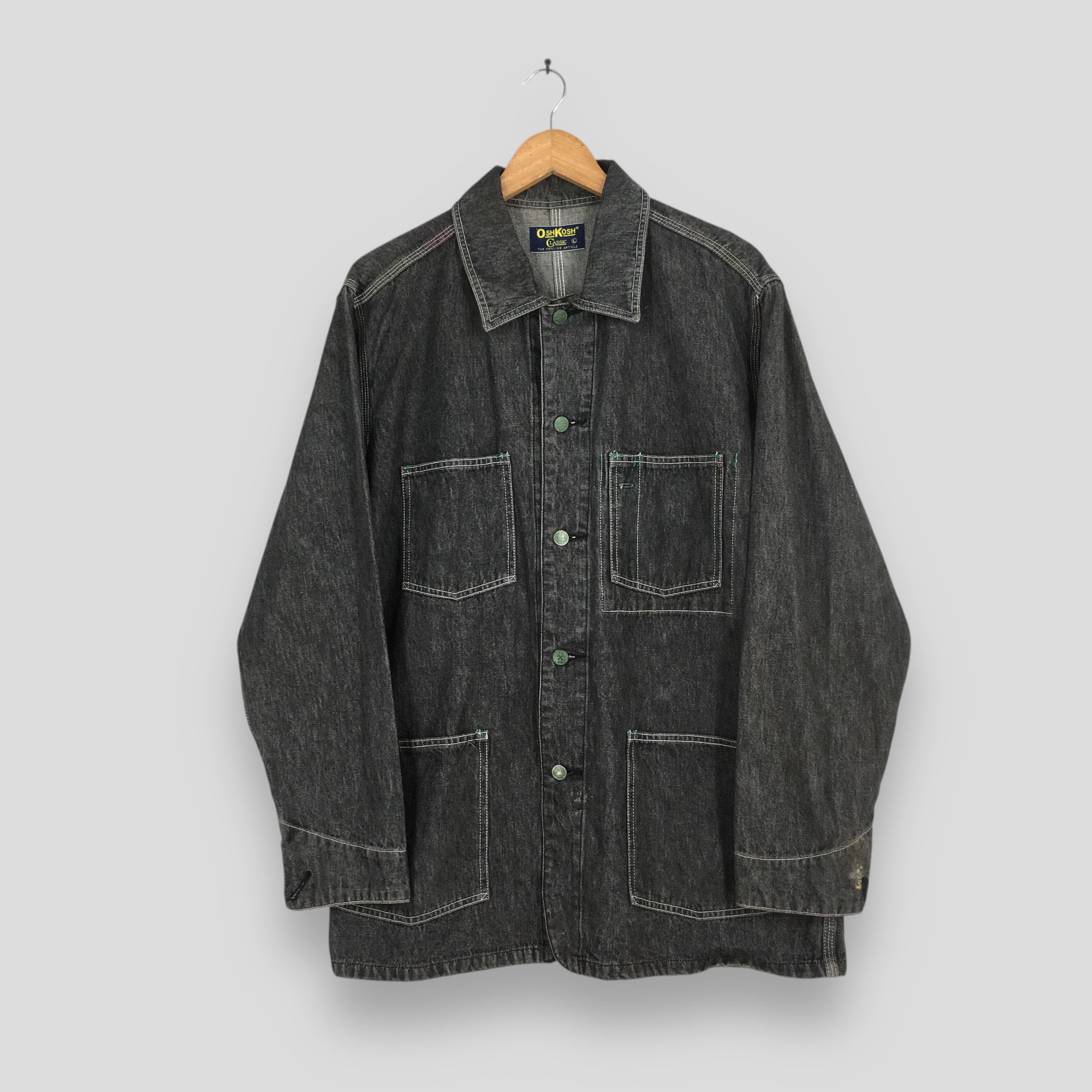 Oshkosh Vintage 1980s Osh Kosh Jeans Chore Labour Jacket Large Size US L / EU 52-54 / 3 - 1 Thumbnail