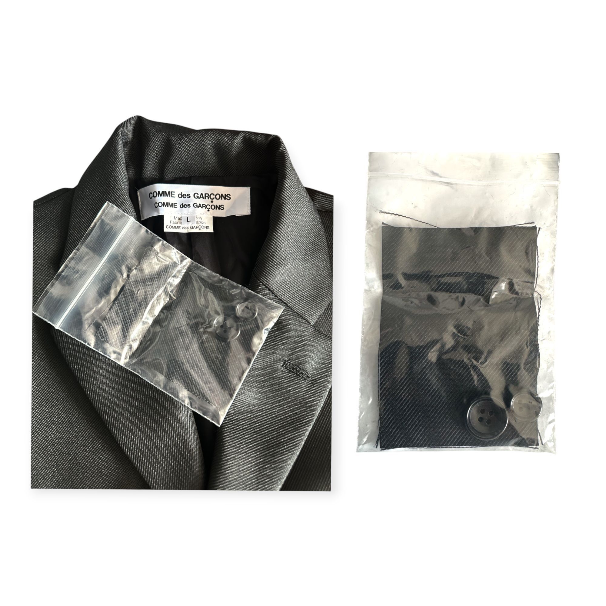 Comme des Garcons Comme des Garçons CDG Polyester Serge Thick Blazer Black, Si Size L / US 10 / IT 46 - 5 Thumbnail