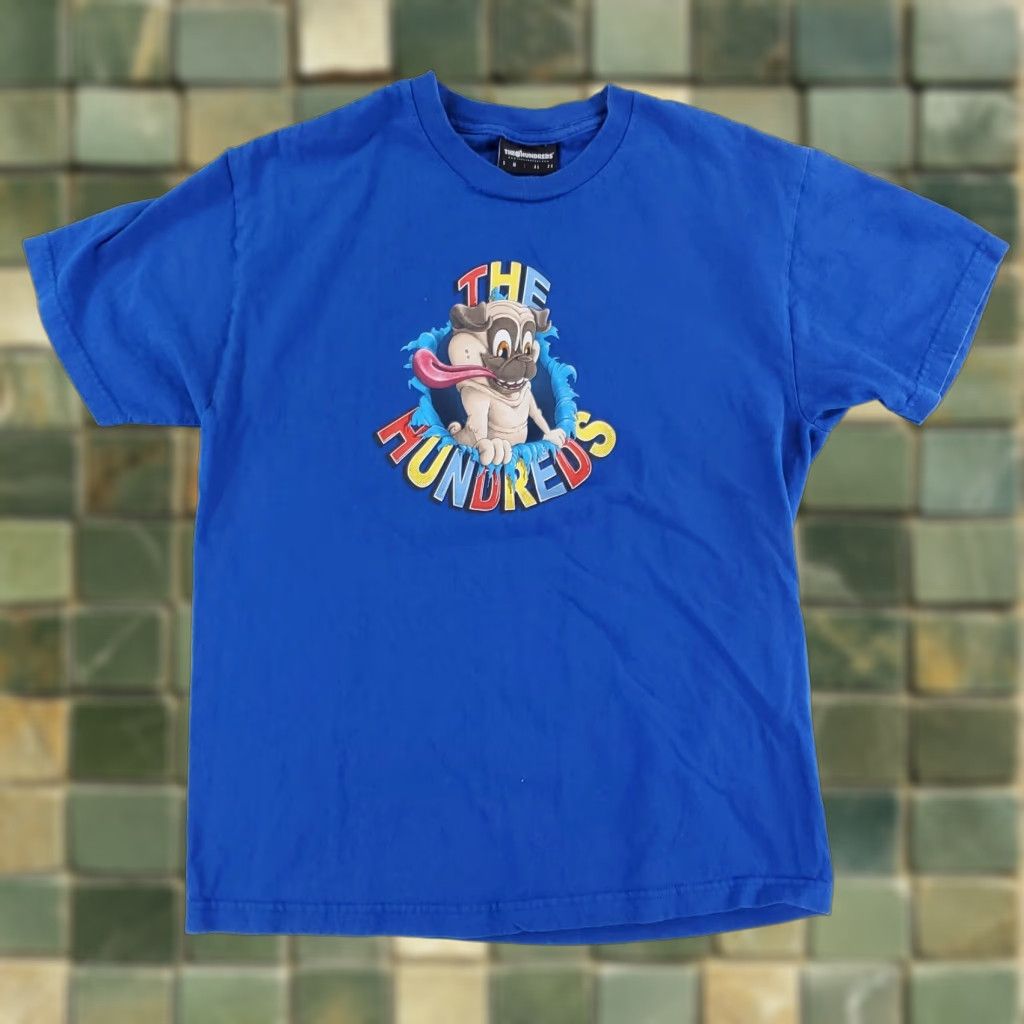 The Hundreds VINTAGE The Hundreds T Shirt Dog Pug Blue Spellout Mens L Size US L / EU 52-54 / 3 - 1 Thumbnail