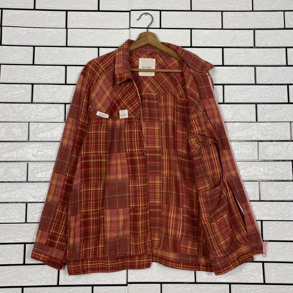 Issey Miyake 📌Vintage Wool Zipper Jacket Karl Helmut Tartan Design Size US L / EU 52-54 / 3 - 13 Thumbnail