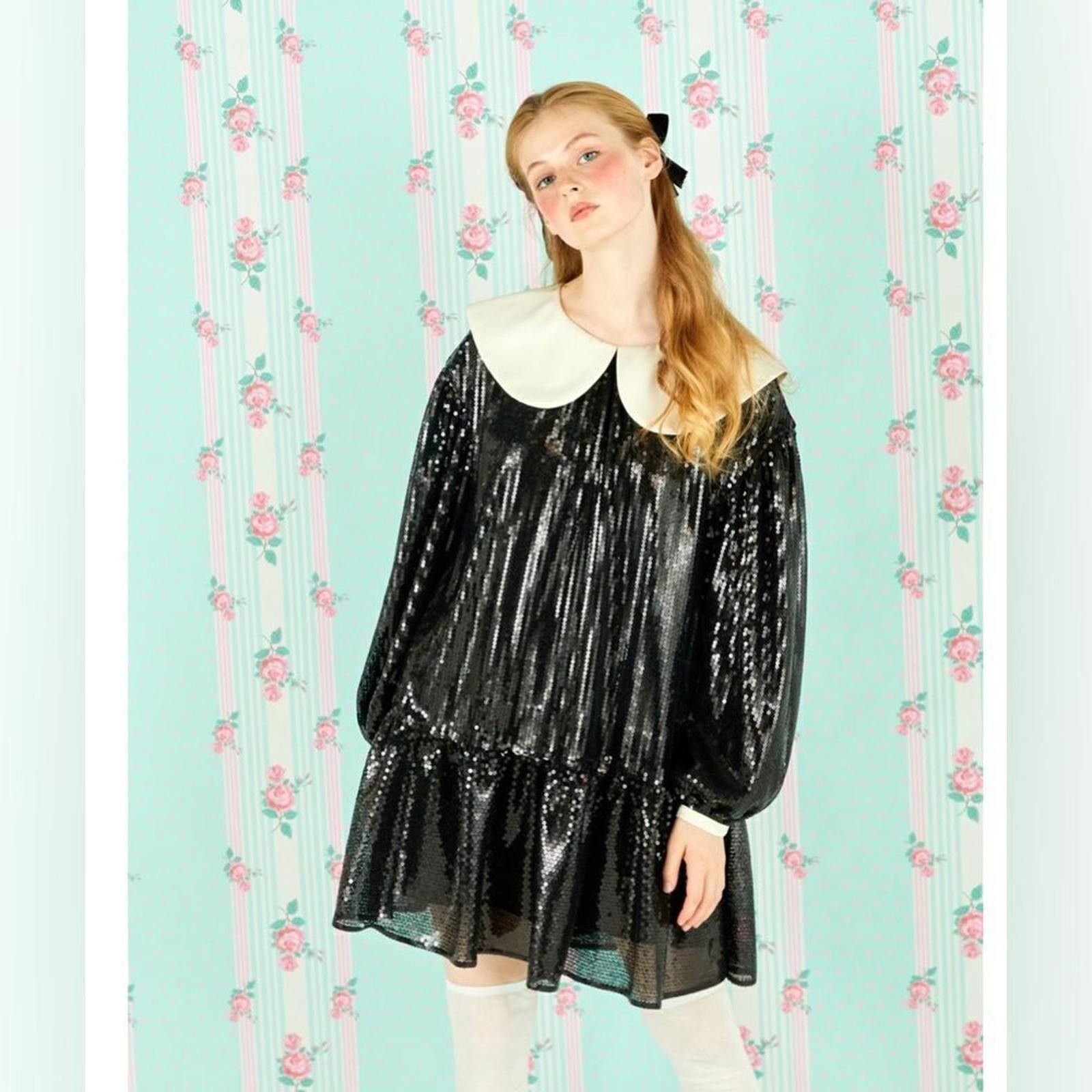 Designer NWT. Johnny Hates Jazz. Black Sequin Dress. Size Small. Size S / US 4 / IT 40 - 1 Thumbnail