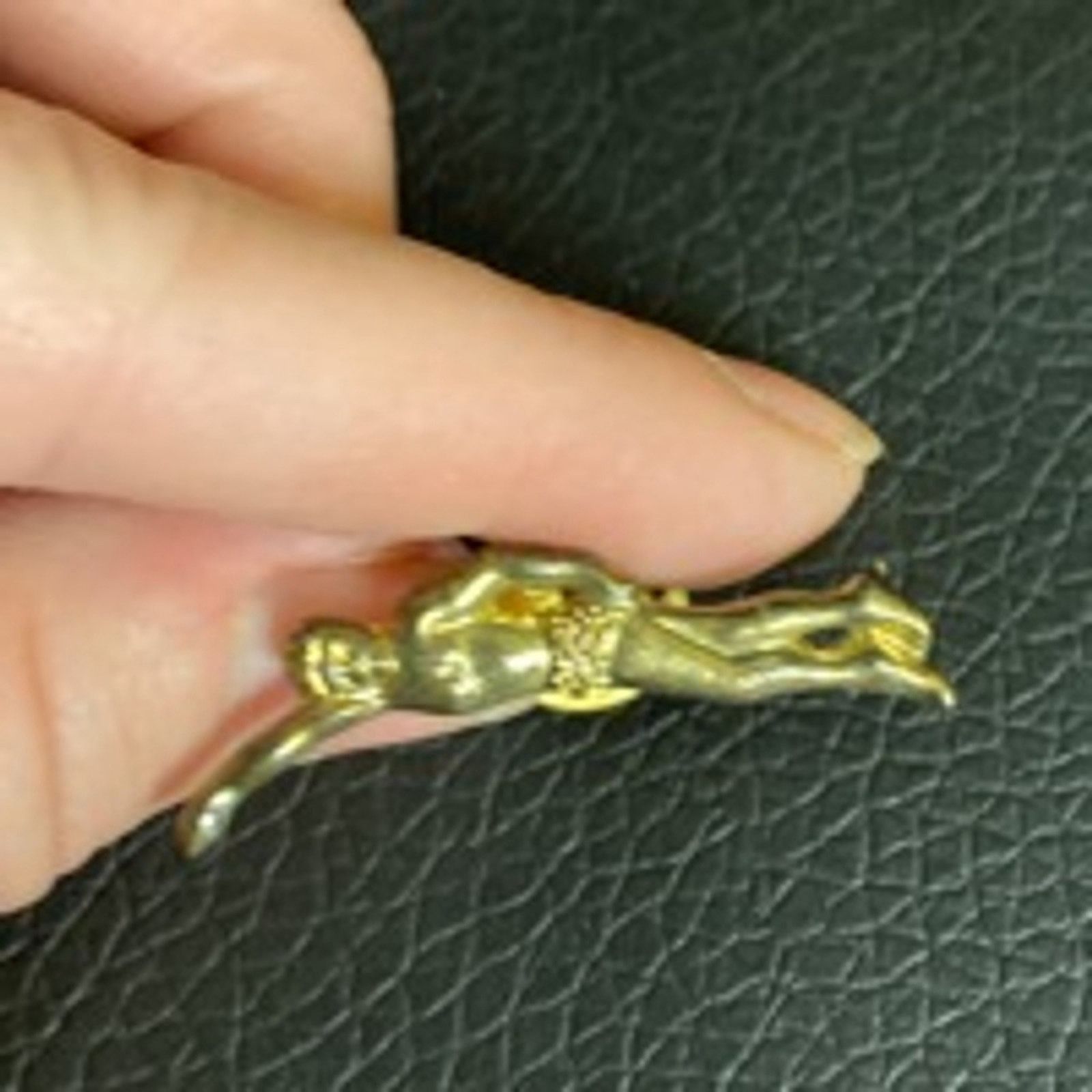 Vintage Vintage Gold Tone Swimmer Brooch Pin 1.75” Sports Retro Size ONE SIZE - 2 Thumbnail
