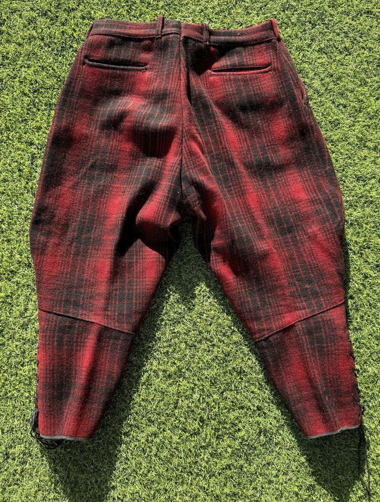 Designer True Vintage Carters 40s Buffalo Plaid Wool Hunting Pants 34 Size US 34 / EU 50 - 2 Thumbnail