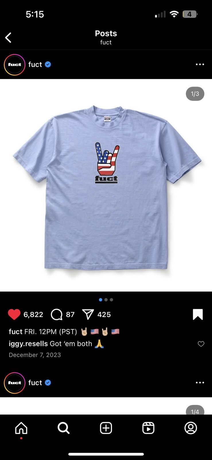 FUCT Fuct Horn Hand Tee Size US L / EU 52-54 / 3 - 4 Thumbnail
