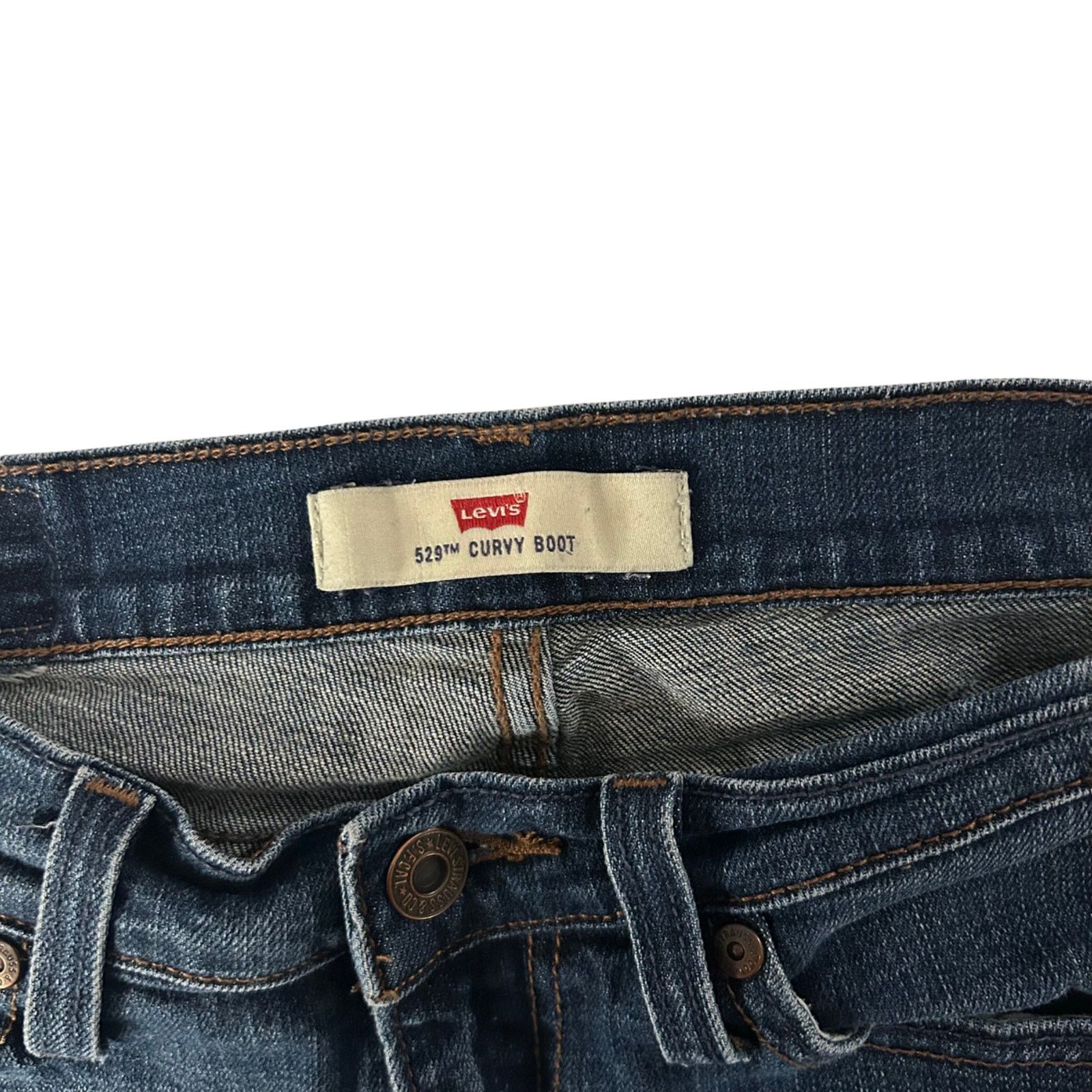 Levi's Levi's 529 Curvy Cut Off Denim Shorts Women's 4 Dark Wash Size 27" / US 4 / IT 40 - 3 Thumbnail