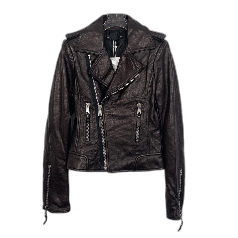 Balenciaga Balenciaga Purple Brown Leather Motorcycle Jacket Size US S / EU 44-46 / 1 - 1 Thumbnail