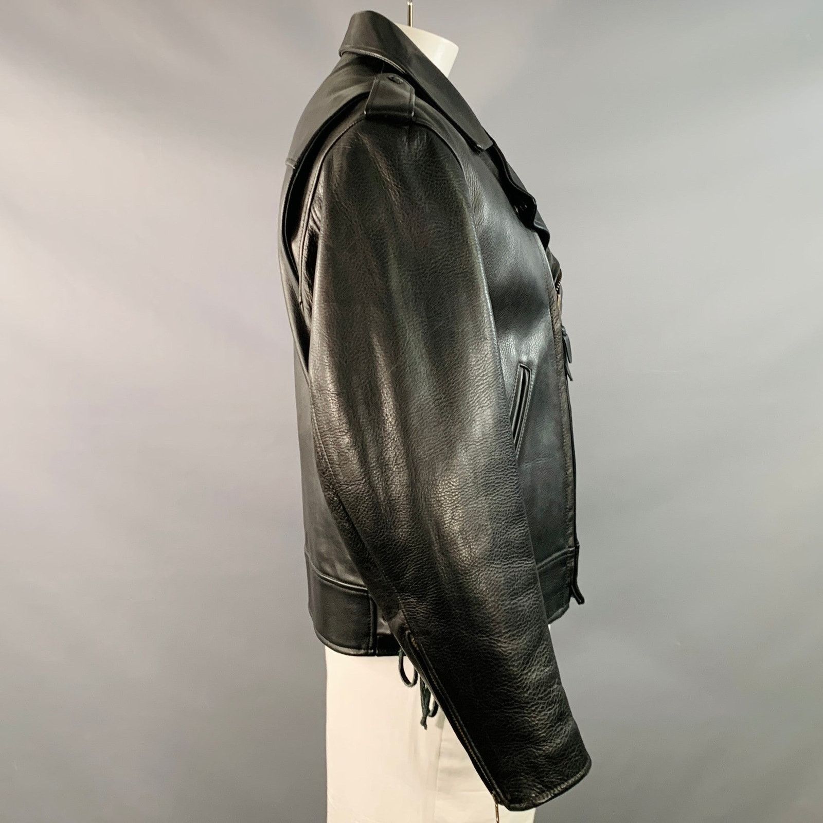 Other Vintage WORN OUT WEST Black Cowhide Leather Jacket Size US L / EU 52-54 / 3 - 3 Thumbnail