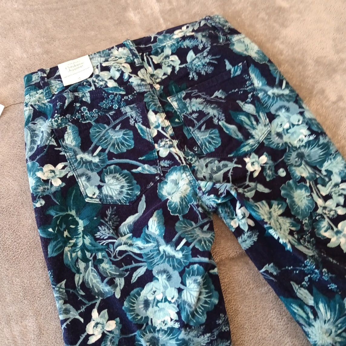 Talbots Talbots Corduroy Jegging Pants Womens Size 2 Blue Floral Skinny Stretch New Size 26" / US 2 / IT 38 - 7 Thumbnail