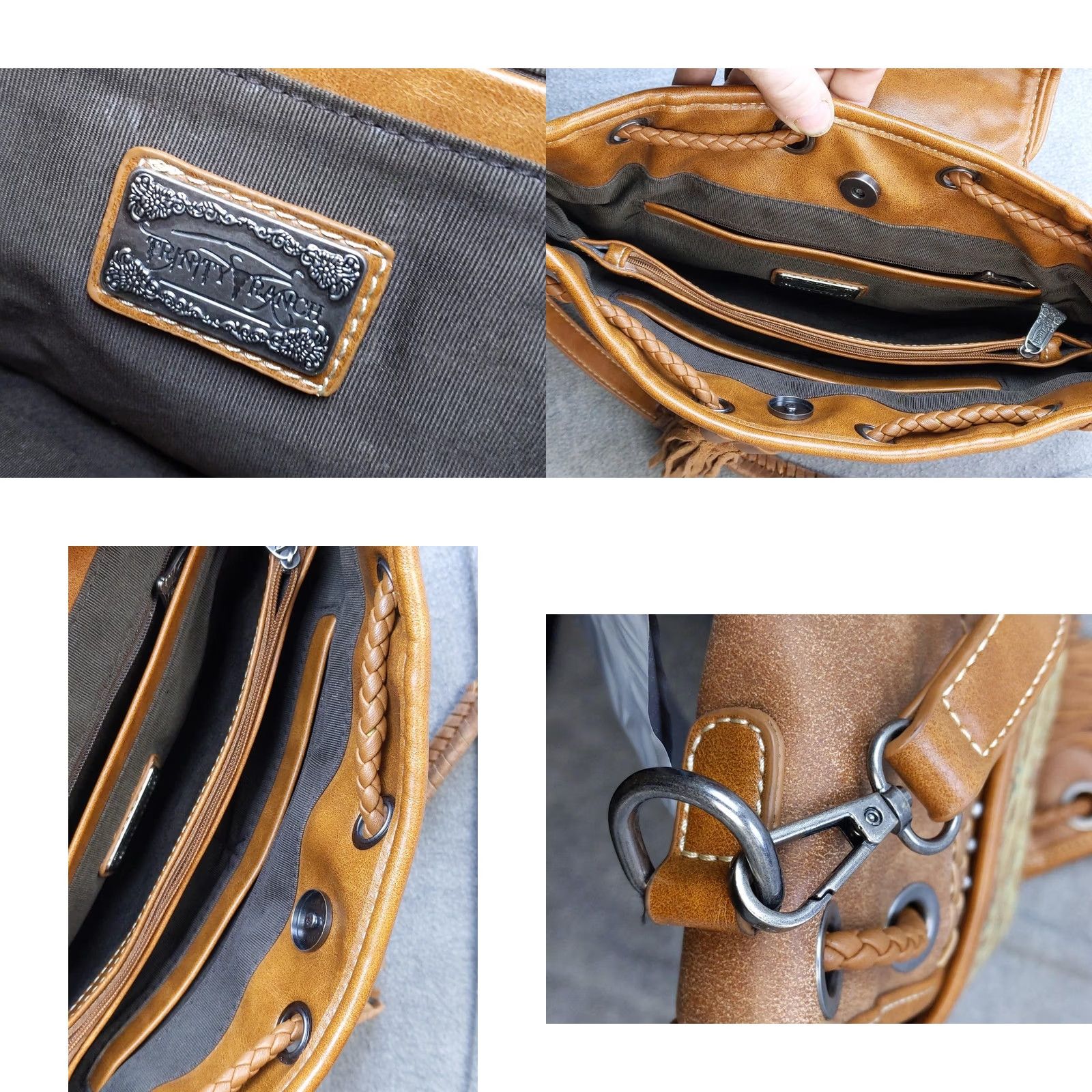 Vintage Trinity Ranch Shoulder Bag Womens Medium Brown Faux Leather Fringe Western Purse Size ONE SIZE - 8 Thumbnail