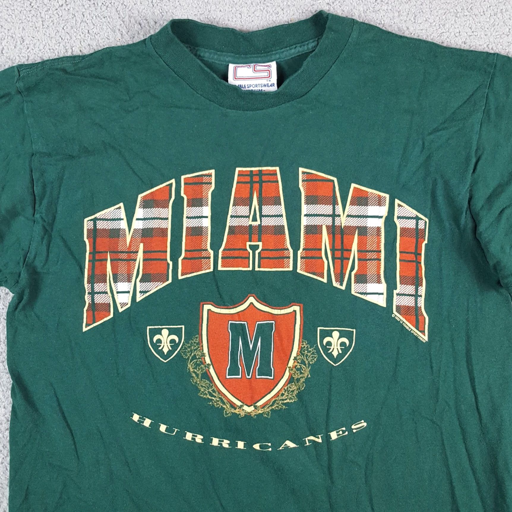 Vintage VINTAGE Miami Hurricanes Football T Shirt NCAA Mens Size M Green Cotton Embroidered Logo 90s College University NCAA Football 90s Vintage Y2K Shirts Size US M / EU 48-50 / 2 - 2 Thumbnail