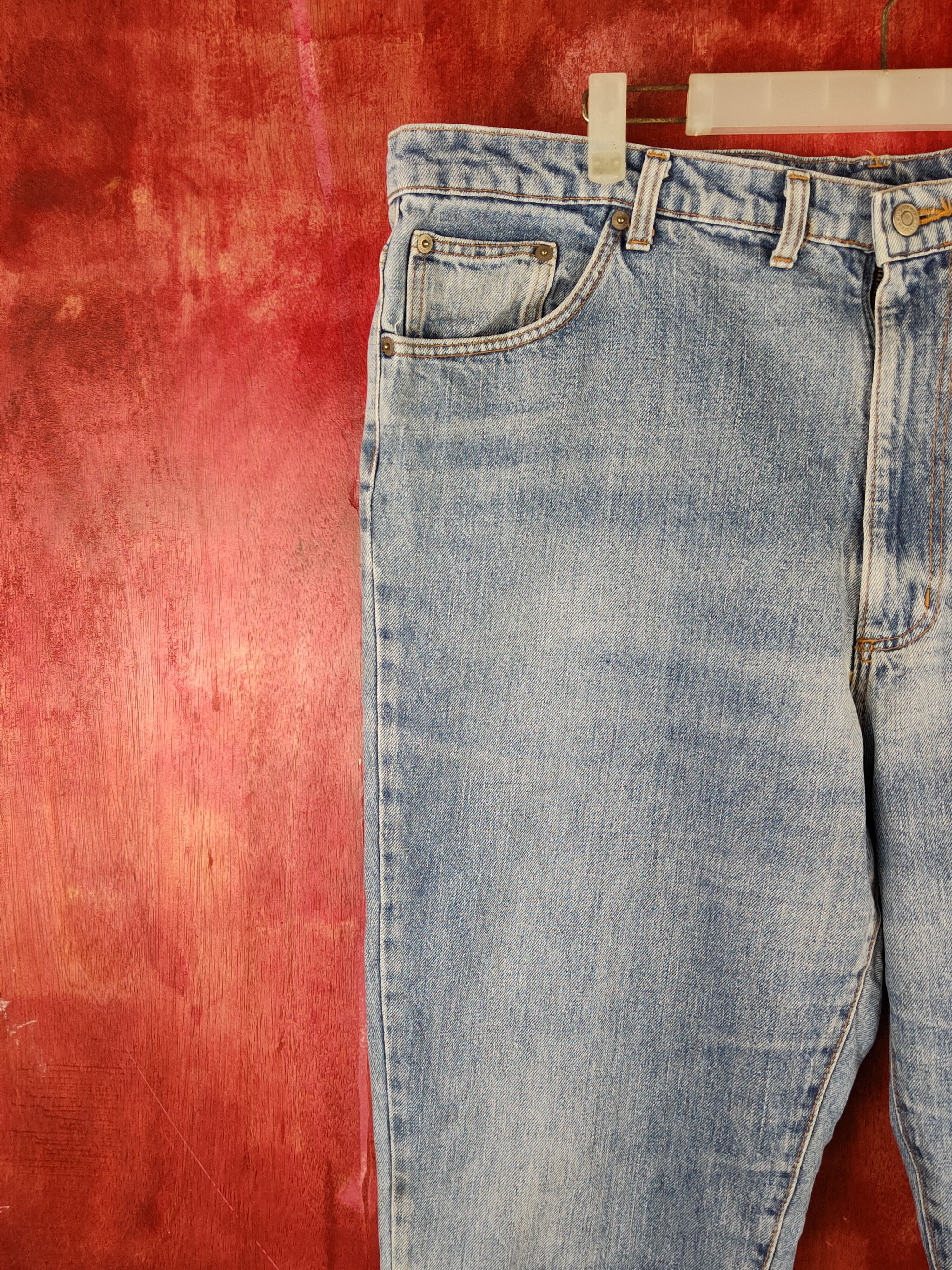 Faded Glory Wrangler Blue Faded jeans vintage Denim #S1480 Size US 41 - 3 Thumbnail