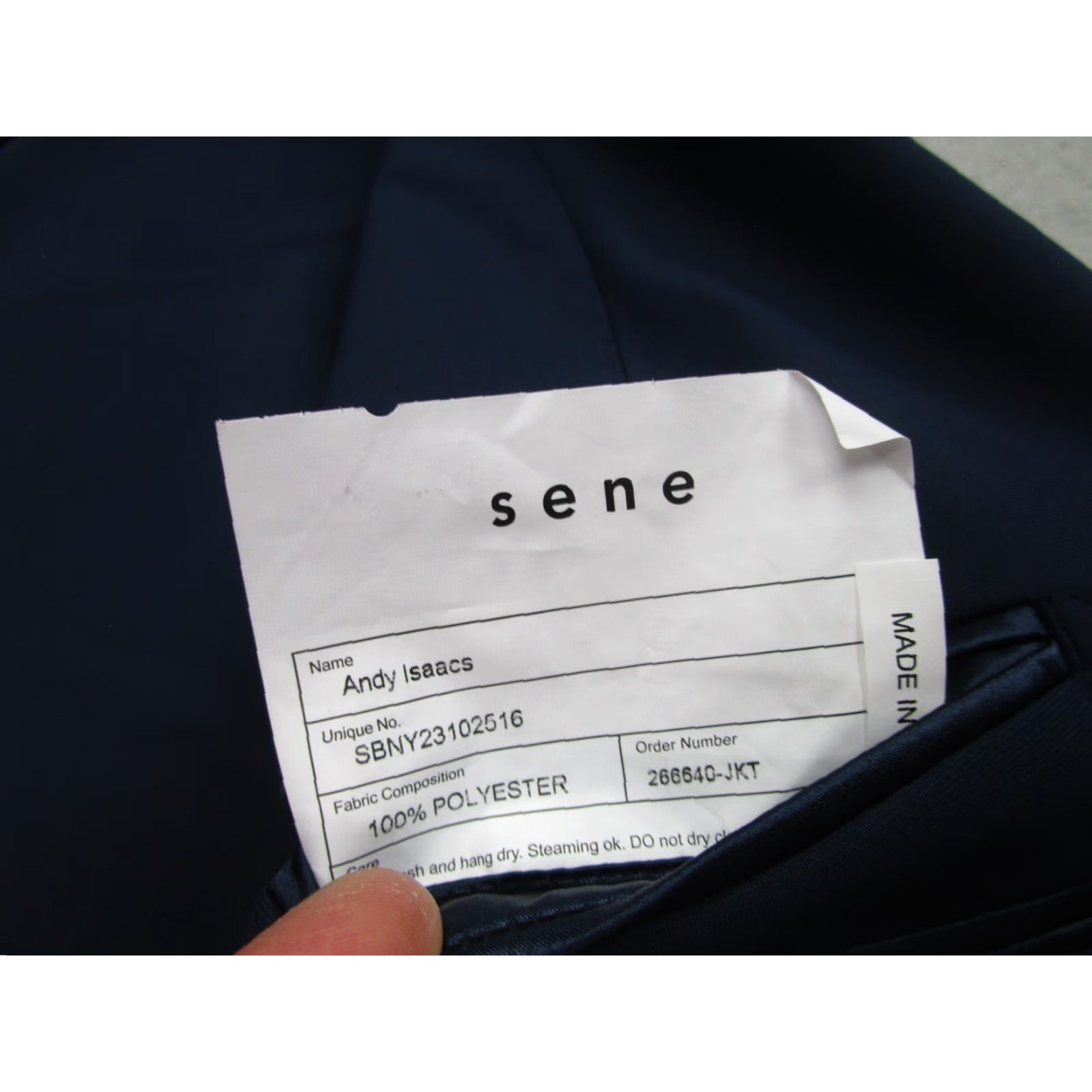 Vintage Sene Blazer Mens 40 Blue Soho Stretch Flex Tech Single-Breasted 2-Button Notch Lapel Jacket Coat Casual Business Travel Size 40R - 7 Thumbnail